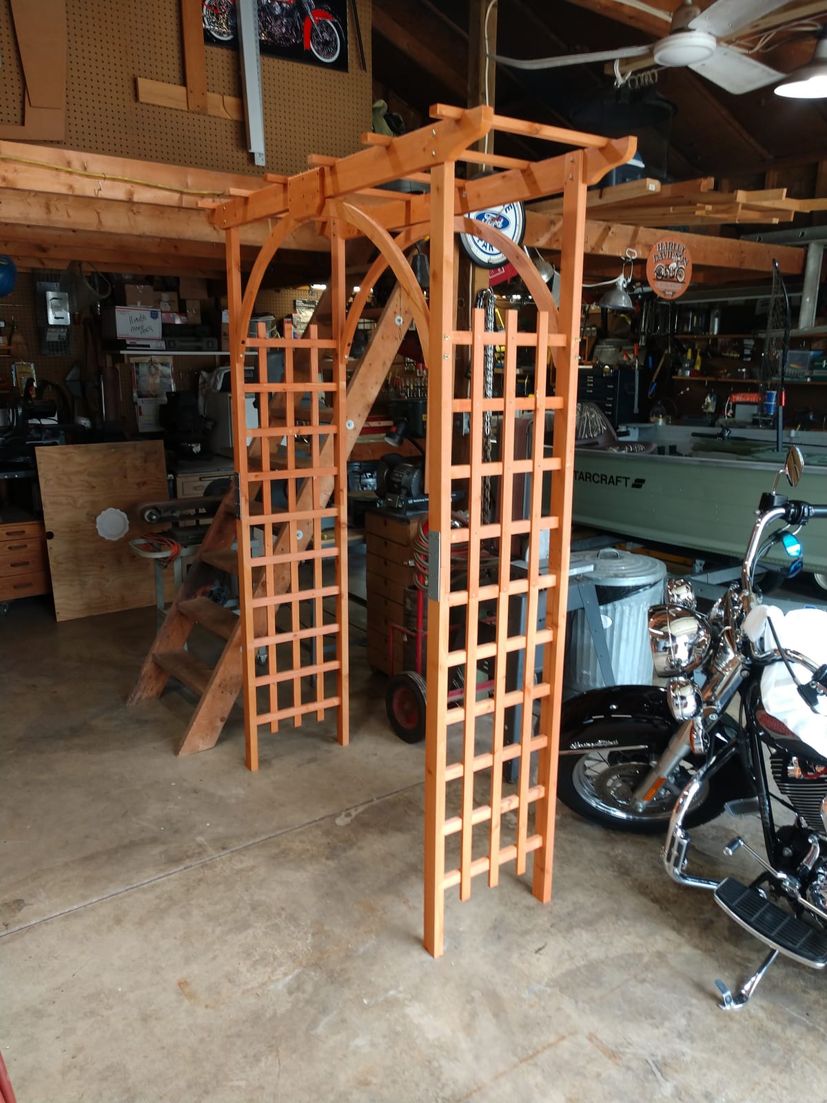 Yaheetech Horticulture Garden Arches 7FT Wood Backdrop Stand Wooden Trellis Arbor Climbing Arbor Arch for Ceremony Planting Patio Greenhouse Decoration Decor customer photo 2