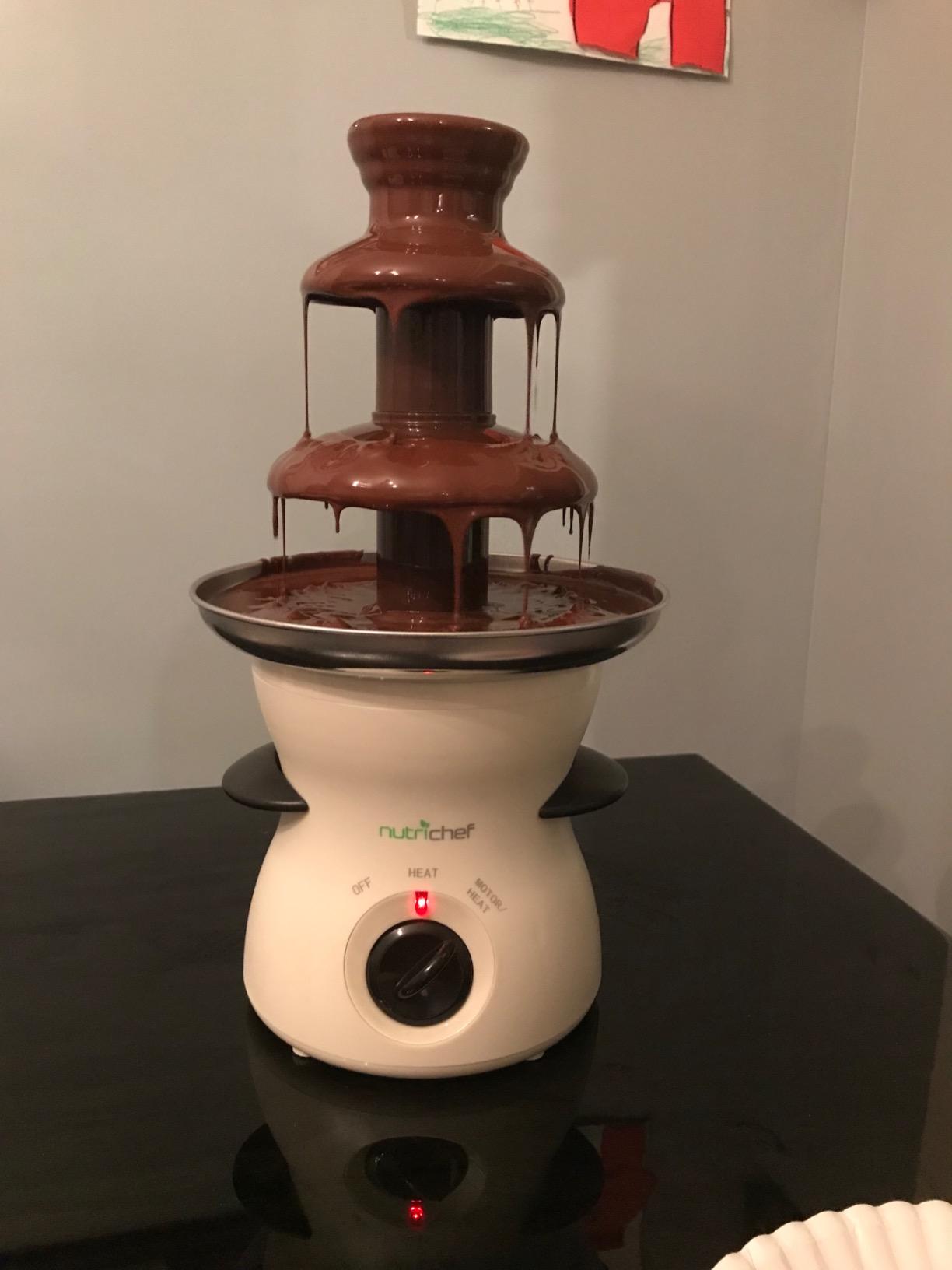 NutriChef 3 Tier Chocolate Fondue Fountain - Electric Stainless Chocolate Dipping Warmer Machine - Warm & Melt Chocolate, Butter & Cheese - Great for Parties, Events & Weddings - Pot Capacity 16 OZ customer photo 2