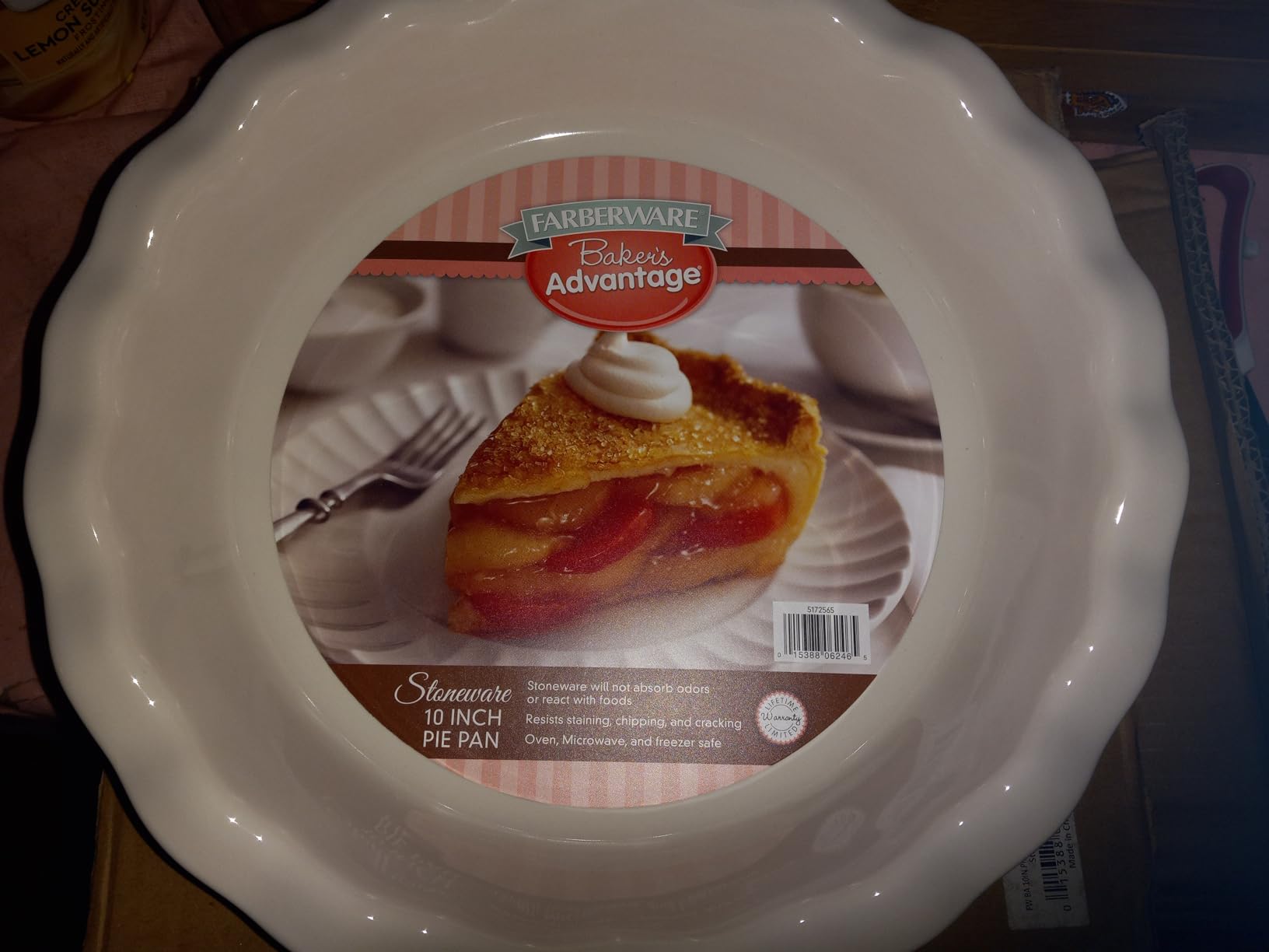 Farberware Bakers Advantage 10 Inch Ceramic Pie Dish | Two-Tone Teal and Ivory Stoneware Pie Pan with Scalloped Edge for Even Baking, Quiche, Casseroles customer photo 2