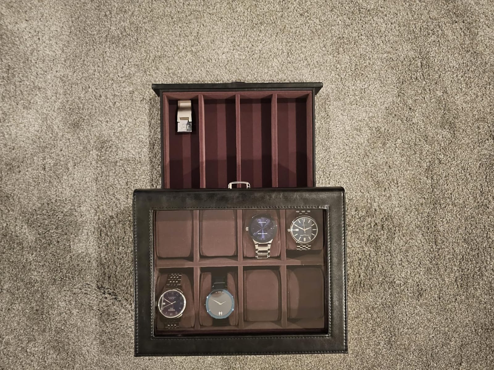TAWBURY 8 Slot Watch Box with Storage Drawer, Premium Watch Storage Case for Men with 2.2-inch Wide Pillows customer photo 2