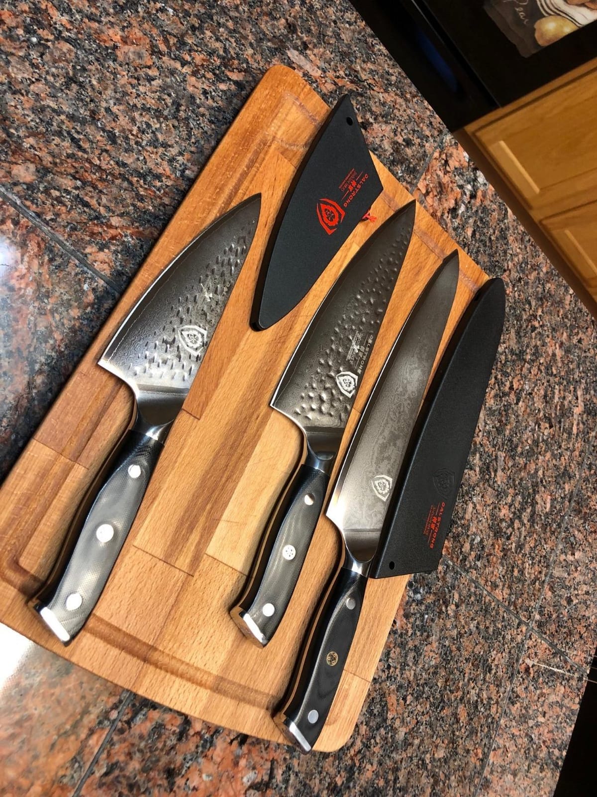 Dalstrong 5-Piece Japanese Knife Block Set - 66-Layer Damascus AUS-10V Steel (8-12° Edge), Chef + Santoku + Utility + Bread + Paring - Shogun ELITE For Serious Home Cooks & Culinary Gifts customer photo 2