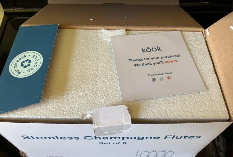 KooK Champagne Flutes, Champagne Glasses, Mimosa Glasses, Stemless Champagne Flutes, Set of 8, 9.4oz, Rose, Prosecco, for Weddings and Parties, Dishwasher Safe customer photo 1