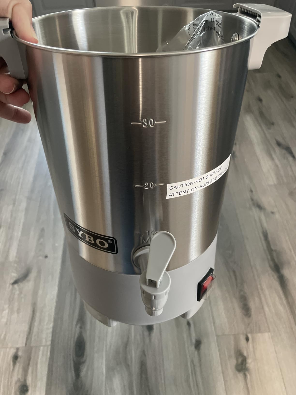 SYBO SR-CP-100B Commercial Grade Stainless Steel Percolate Coffee Maker Hot Water Urn 100-Cup 16L customer photo 2