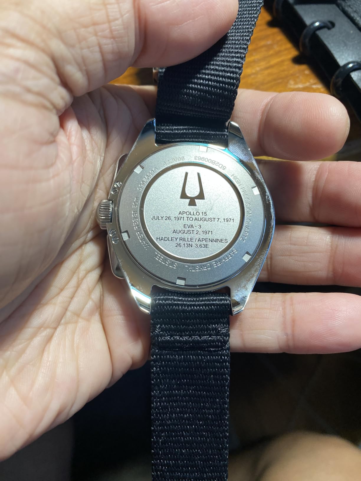 Bulova Men's Archive Series Lunar Pilot 6-Hand Chronograph High Performance Quartz Stainless Steel, Black NATO Strap and Sapphire Crystal Style: 96A225 customer photo 1