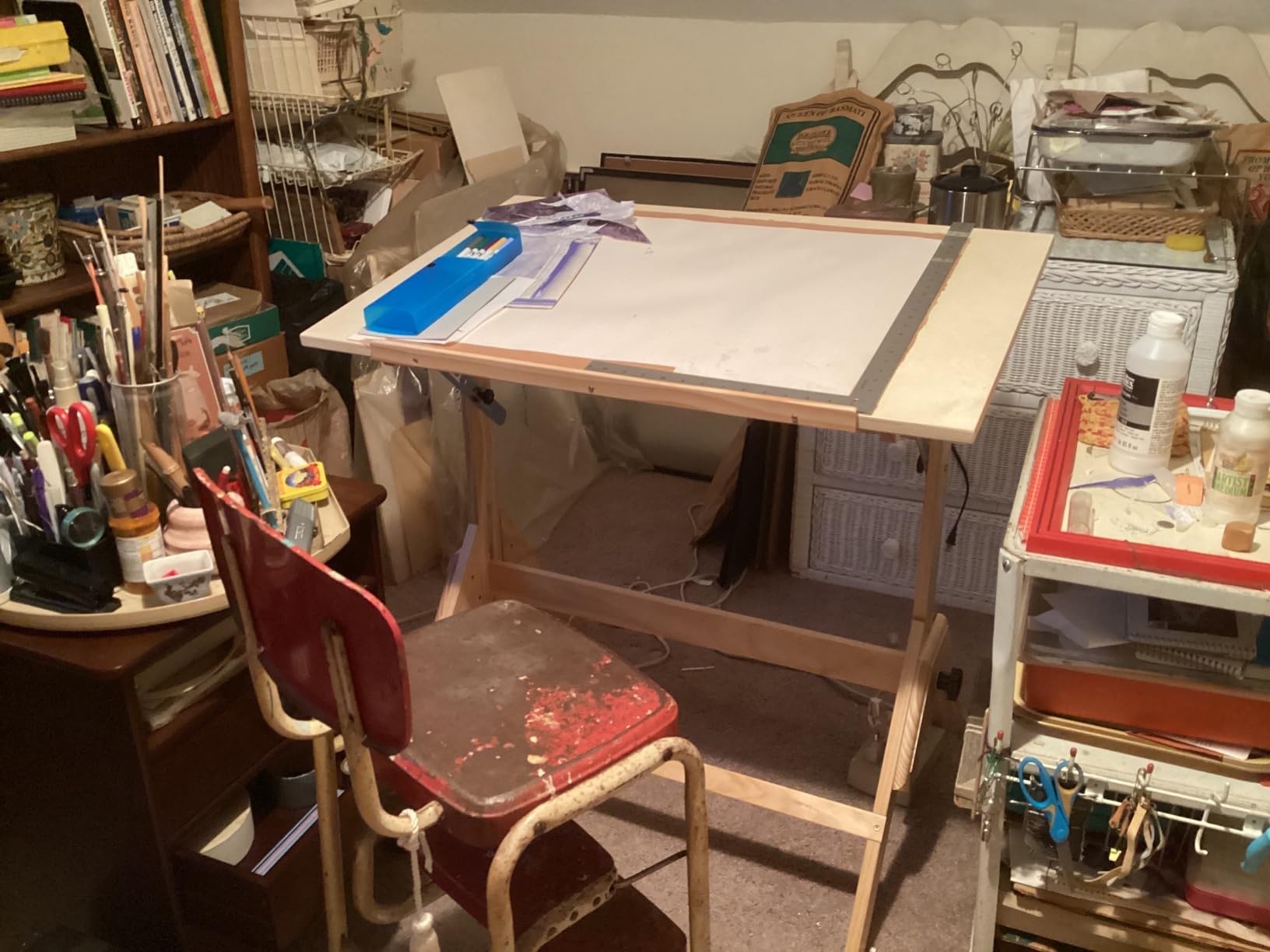 MEEDEN Wood Adjustable Drafting Table: 35.5