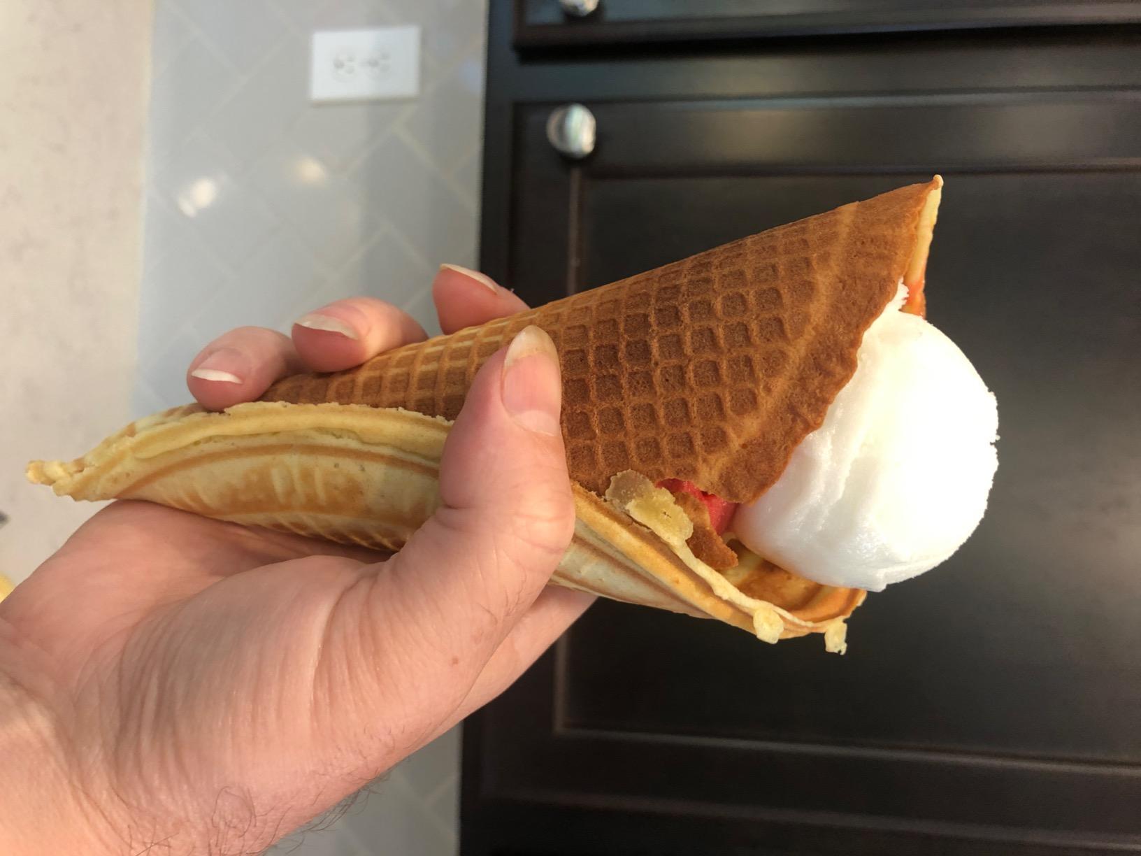 MasterChef Waffle Cone and Bowl Maker- Includes Shaper Roller & Bowl Press | Homemade Ice Cream Cone Treat Baking, Cookie Iron Machine, Portable Electric Kitchen Appliance for DIY Sundae Parties, Gift customer photo 1