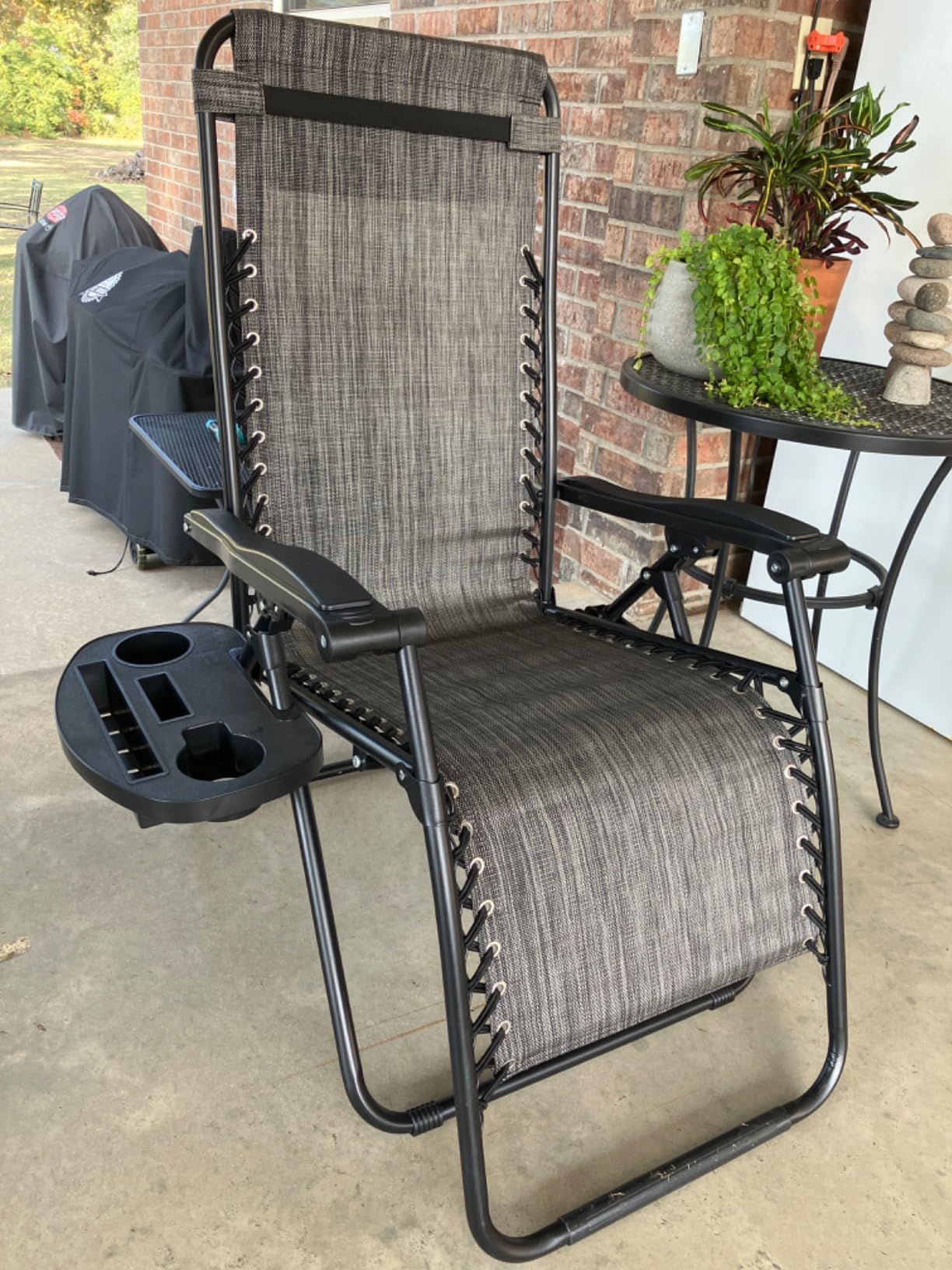 Goplus Zero Gravity Lounge Chairs, 160°Adjustable Folding Recliner w/Pillow and Cup Holder, 350LBS Comfy Outdoor Lounge Chairs for Patio, Lawn, Yard & Camp(Set of 2, Navy) customer photo 1