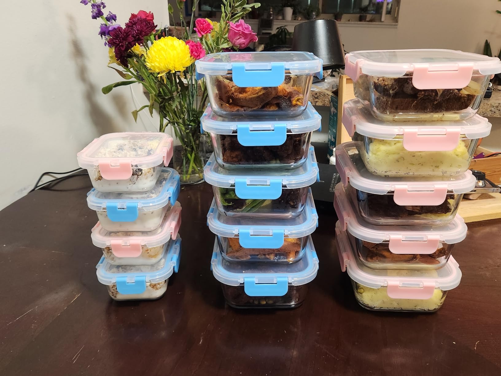 C CREST [10 Pack] Glass Meal Prep Containers, Food Storage Containers with Lids Airtight, Glass Lunch Boxes, Microwave, Oven, Freezer and Dishwasher Safe customer photo 2