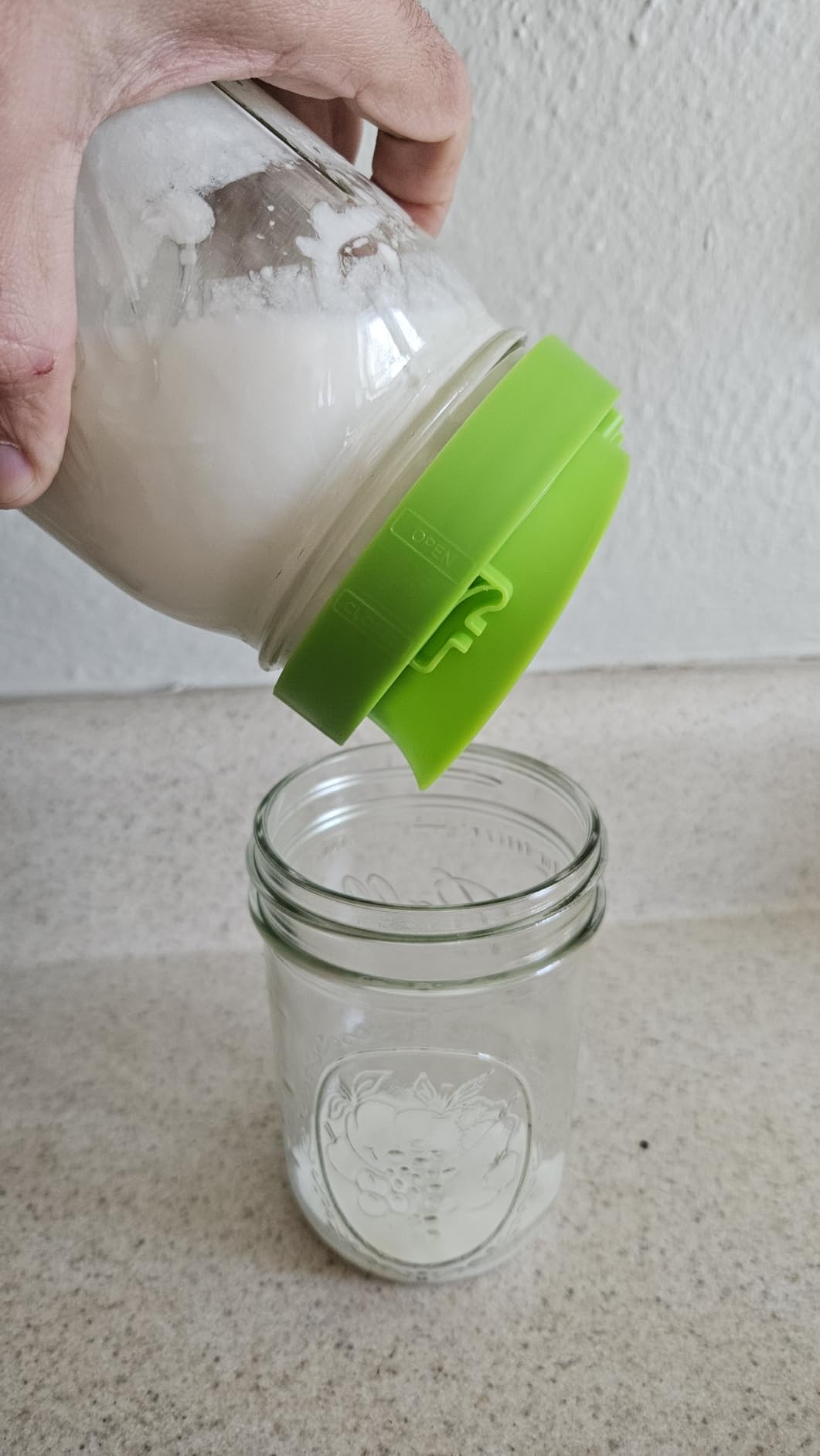 Masontops Kefir Caps - Wide Mouth Mason Jar Lids - Water Kefir Grains Strainer Mason Jar Kefir Jar - Home Water Kefir Starter Kit (4 Pack) customer photo 2