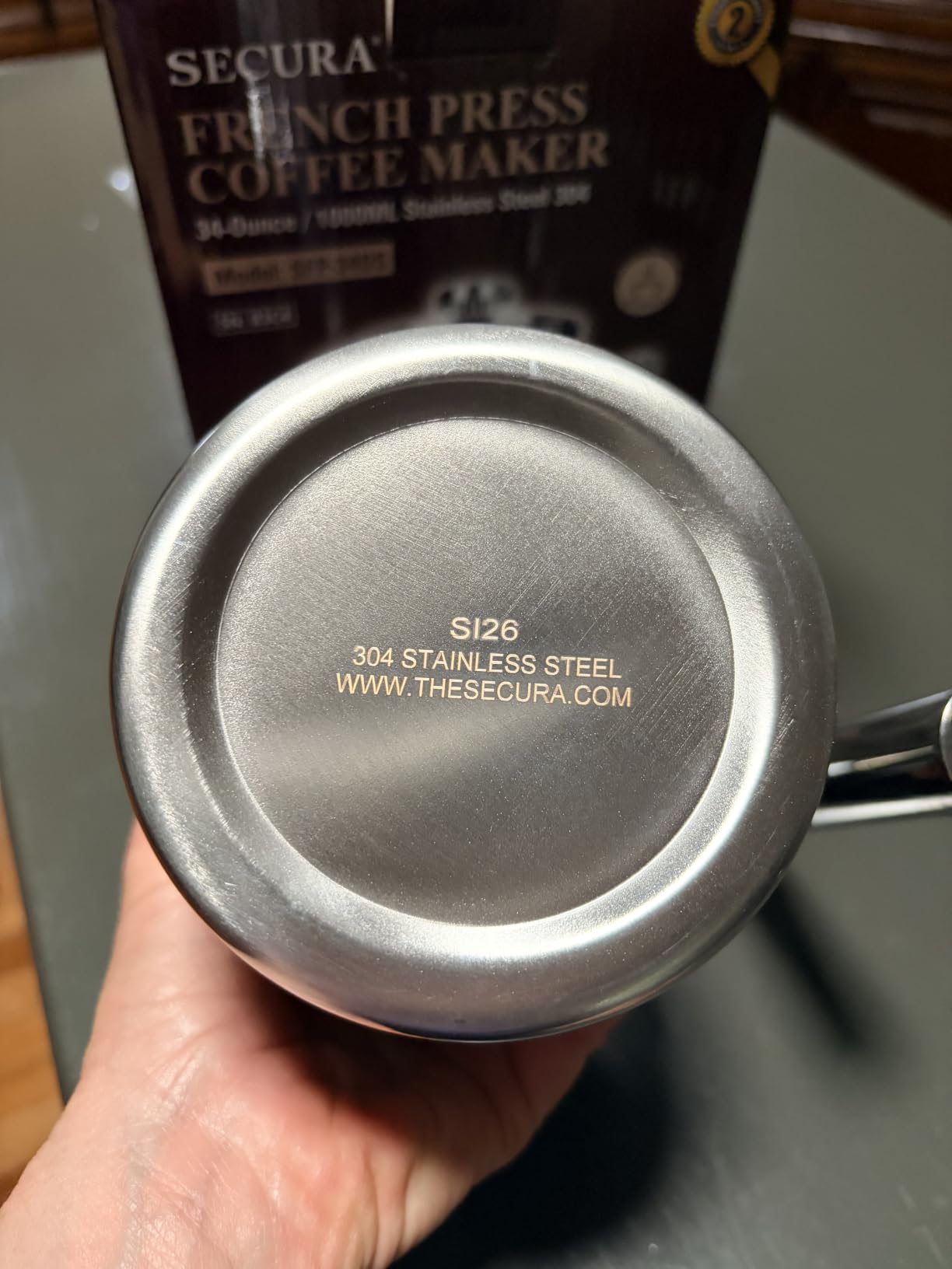 Secura French Press Coffee Maker, 304 Grade Stainless Steel Insulated Coffee Press with 2 Extra Screens, 50oz (1.5 Litre), Silver customer photo 1
