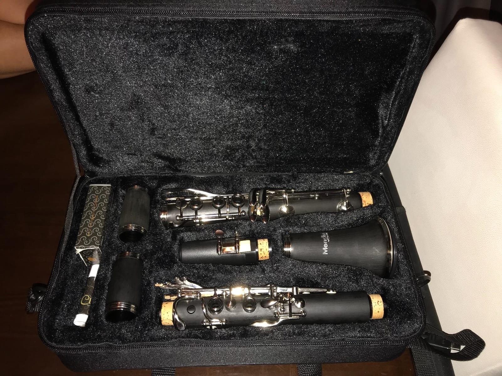 Mendini by Cecilio Ebonite Bb Clarinet Kit with 2 Barrels (Black) | Clarinet with 2 Barrels, 10 Reeds, Mouthpiece, Stand, Hard Case, Pocketbook, Cork Grease, Cleaning Cloth, Gloves for Beginner customer photo 1