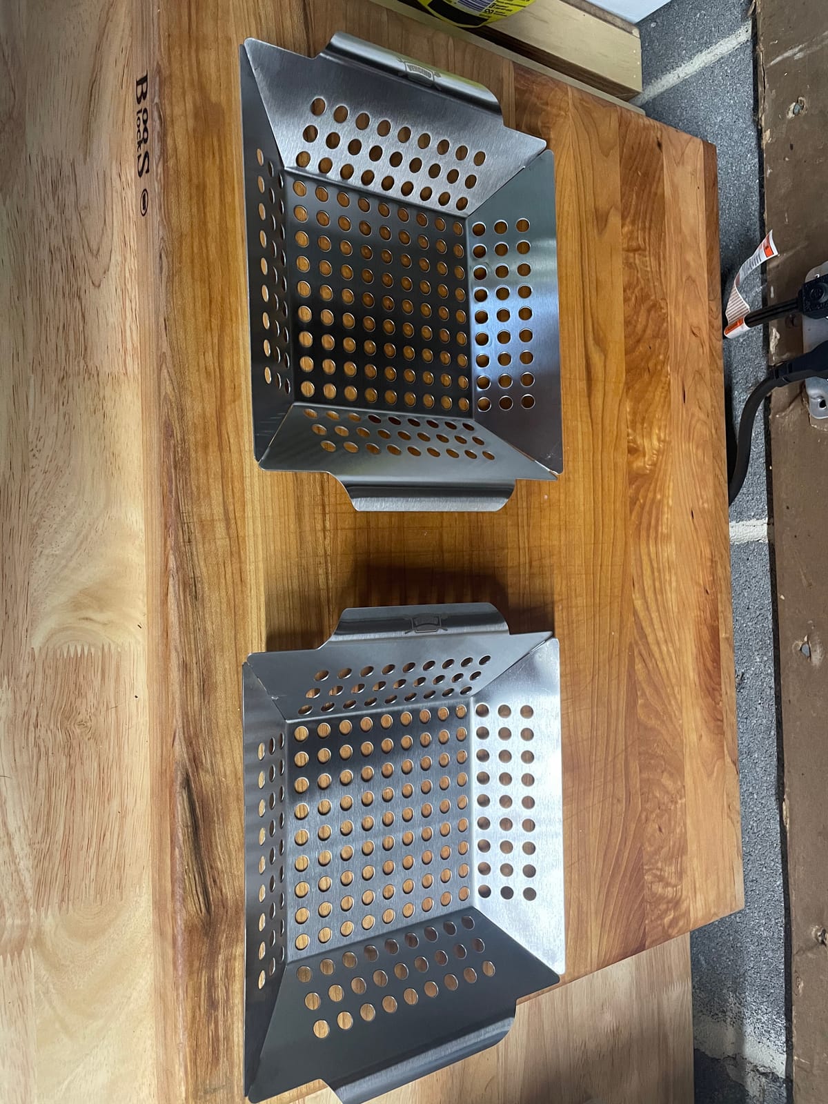 3 Pack Grill Baskets for Outdoor Grill, Heavy Duty Stainless Veggie Pan Set - Vegetable Grill Basket, Grilling Accessories for All Grills & Smokers, Space-Saving 1 Large, 2 Small customer photo 2