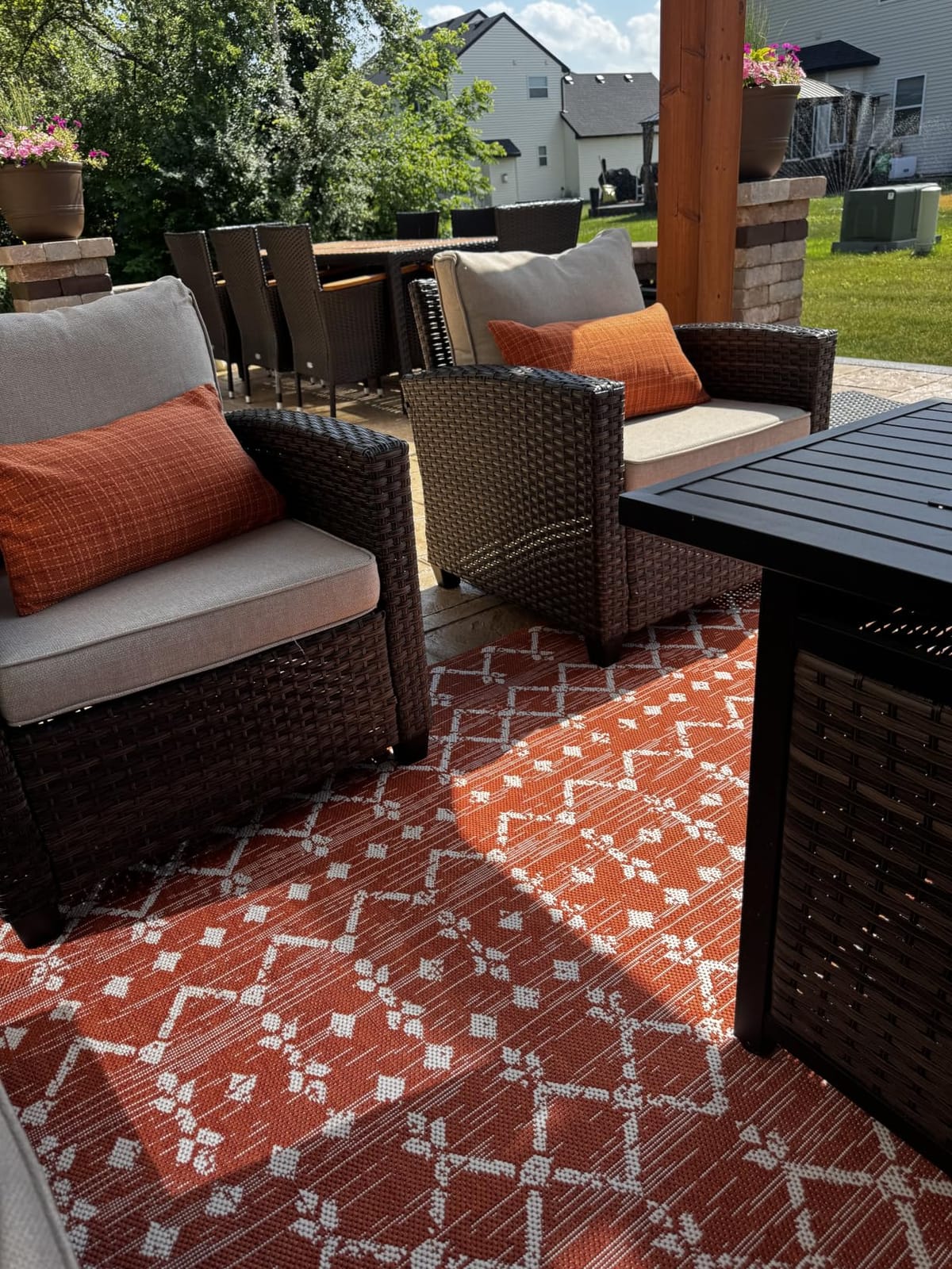 JONATHAN Y Moroccan Geometric Indoor Outdoor Area Rug 8X10 Natural/Black, Ourika Textured Weave for Backyard, Patio, Porch, Easy-Cleaning, High Traffic, Pet-Friendly, Non-Shedding (SMB108D-8) customer photo 2