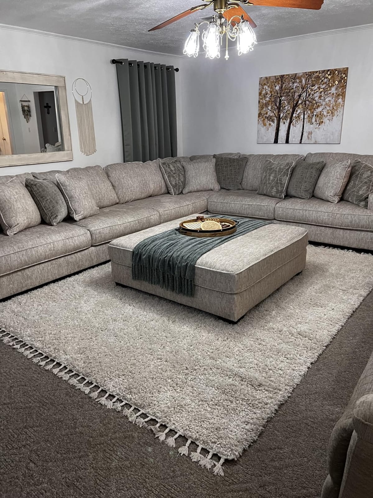 JONATHAN Y Mercer Shag Plush Tassel Cream Indoor Area Rug, 5x8, Contemporary, Modern, Easy-Cleaning for Living Room, Bedroom, Kitchen, Pet Friendly, Non-Shedding (MCR100D-5) customer photo 2
