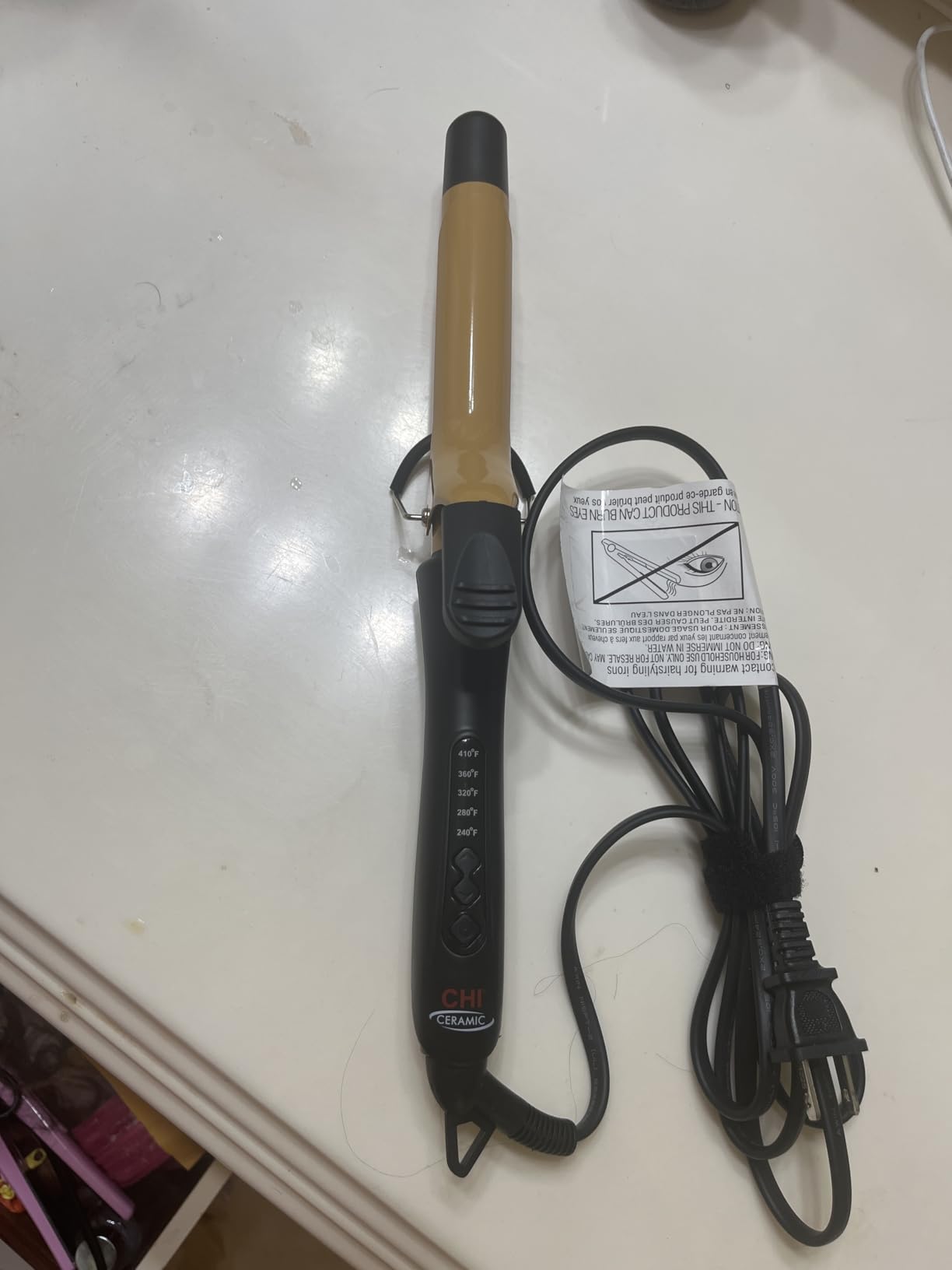CHI Tourmaline Ceramic Curling Iron, Adjustable Temperature, Professional Tourmaline Hair Curler with Auto Shut-Off for Smooth, Frizz-Free Curls & Waves, 1 Inch Barrel customer photo 1