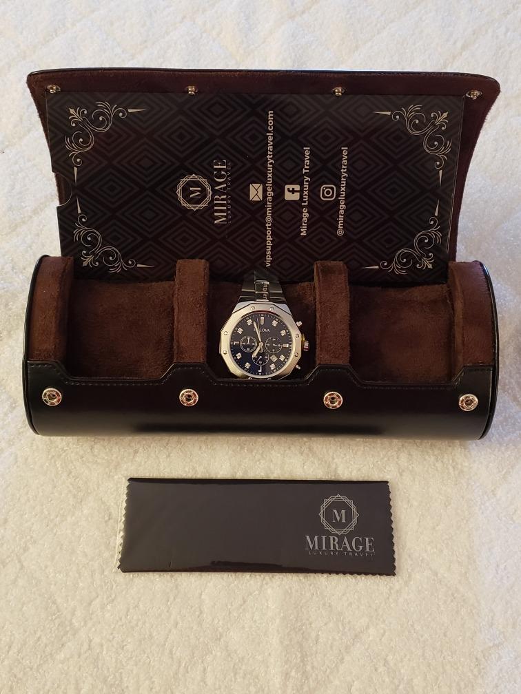 Watch Travel Case for Men Watch Roll for Travel Organizer and Display Watch Case Leather Espresso Brown Leather customer photo 1