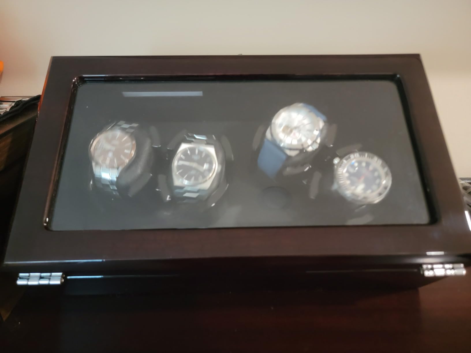 High End Watch Winder for Automatic Watches with Super Quiet Motor, Blue LED Light & Rotation Mode Setting, Watch Winder for Rolex with Flexible Pillow, Dual Power customer photo 1