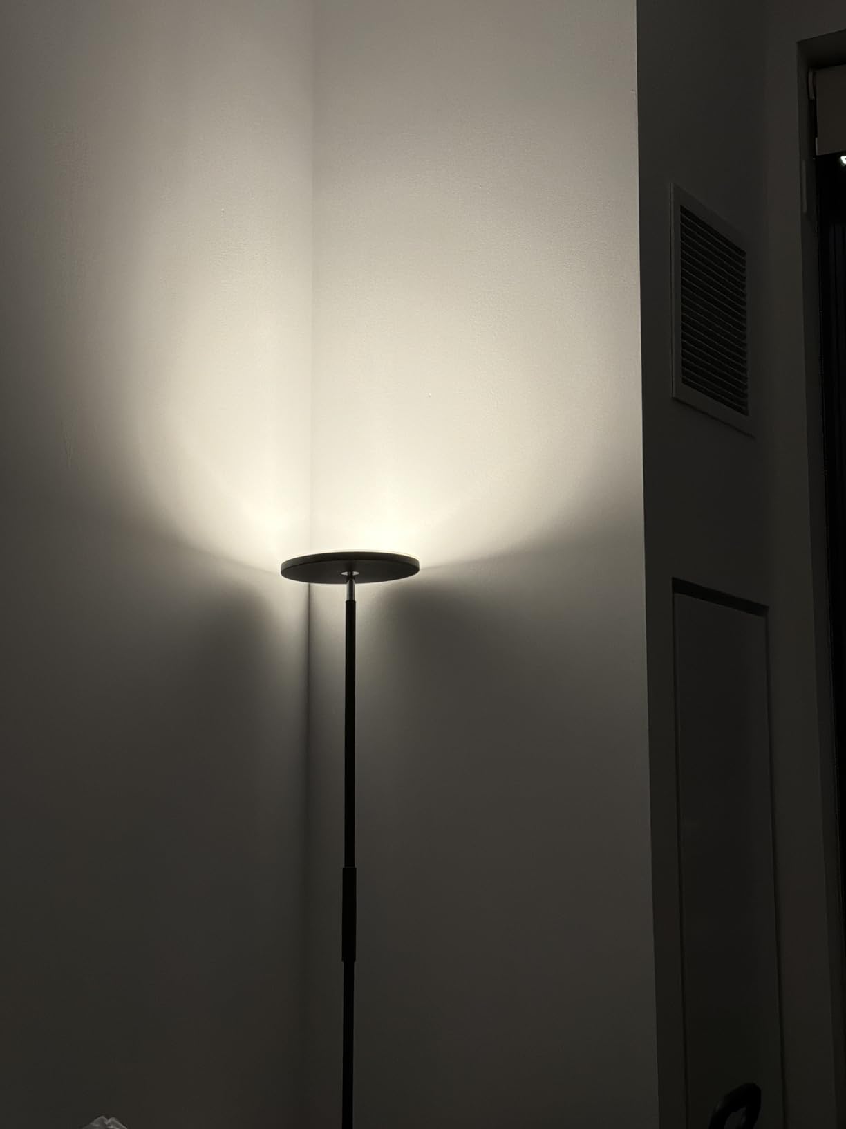 LED Torchiere Floor Lamp with Remote, Stepless Dimmable Black | Super bright uplight fills ceilings and dark corners for living rooms, bedrooms, home offices, reading nooks and apartments customer photo 1
