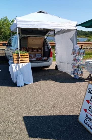 MASTERCANOPY 10x10 Durable Pop Up Canopy Tent with 1 Sidewall, Black | One Person Setup, Outdoor Portable Canopy Instant Shelter, Silver Coated Top, Sun Shade, Roller Bag, Beach/Camping/Market customer photo 2