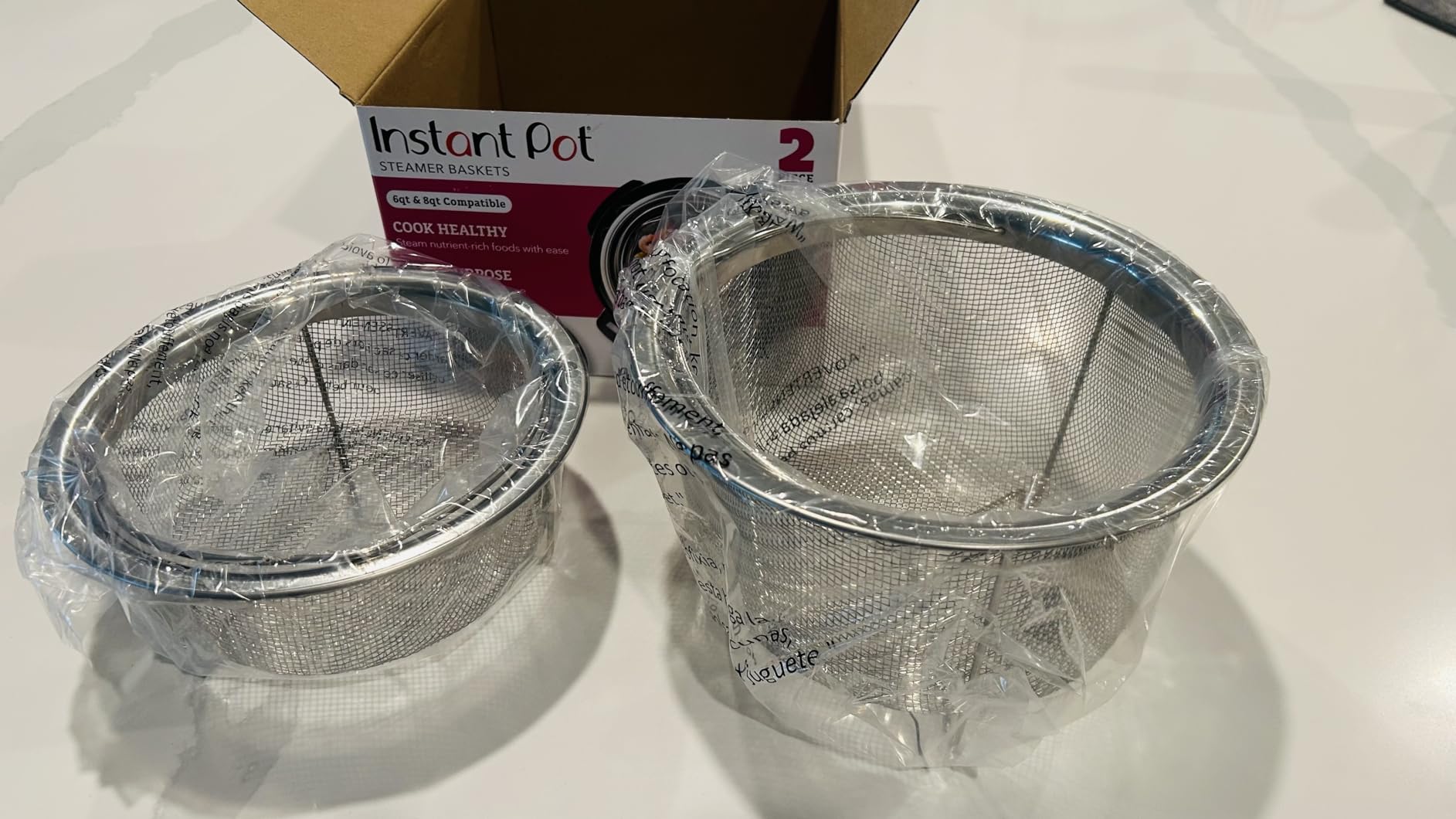 Instant Pot Official Mesh Steamer Basket Set, Stainless Steel, Dual-Purpose Steamer & Strainer, Easy-Lift Handle, Dishwasher Safe, Rust-Resistant, Essential Accessory for Healthy Cooking customer photo 1