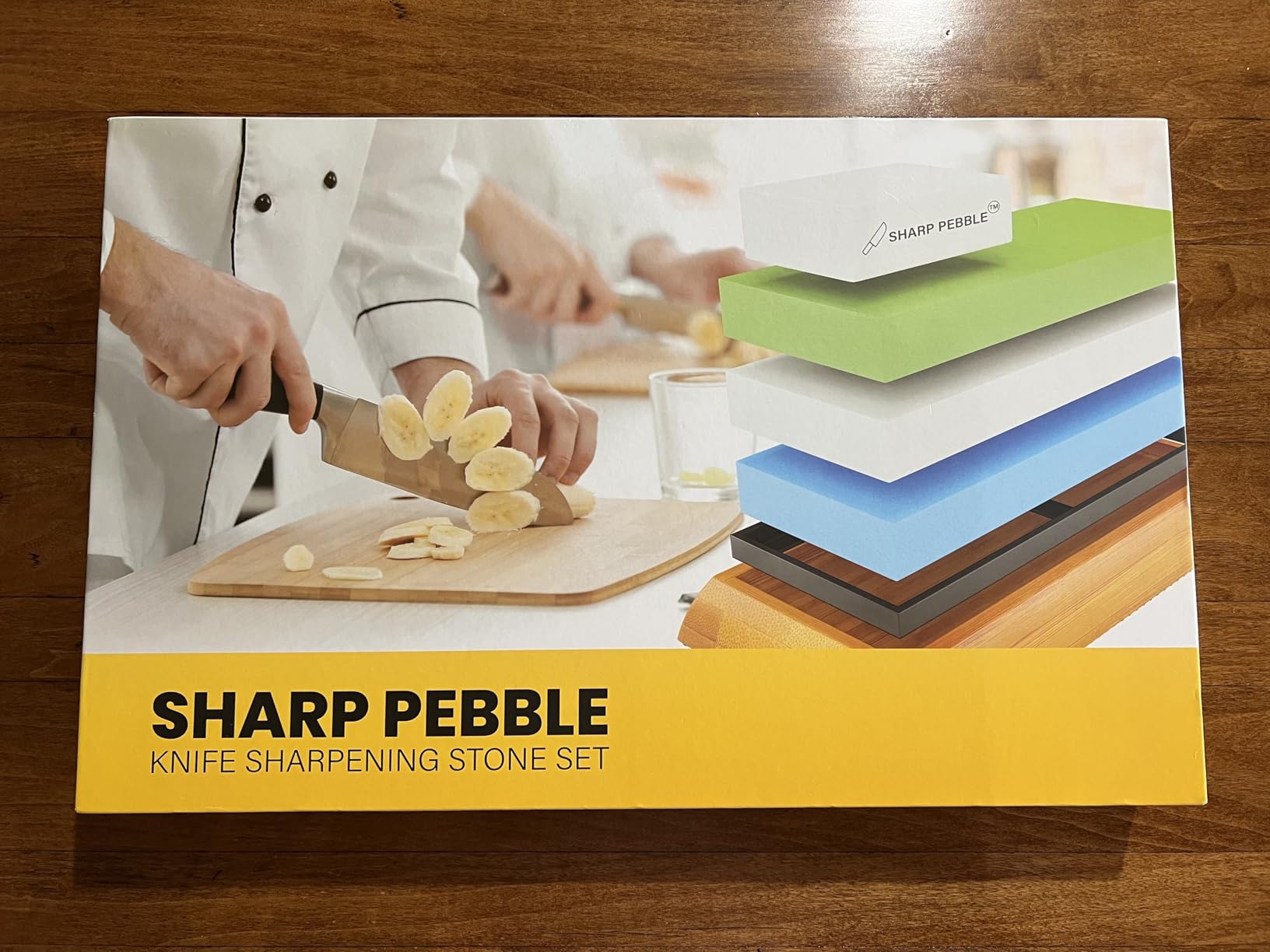 Sharp Pebble Knife Sharpening Stones Kit -Grits 400/1000/6000 Extra Large Whetstone- Wet Stone Knives Sharpener Set with NonSlip Bamboo Base & Flattening Stone customer photo 1