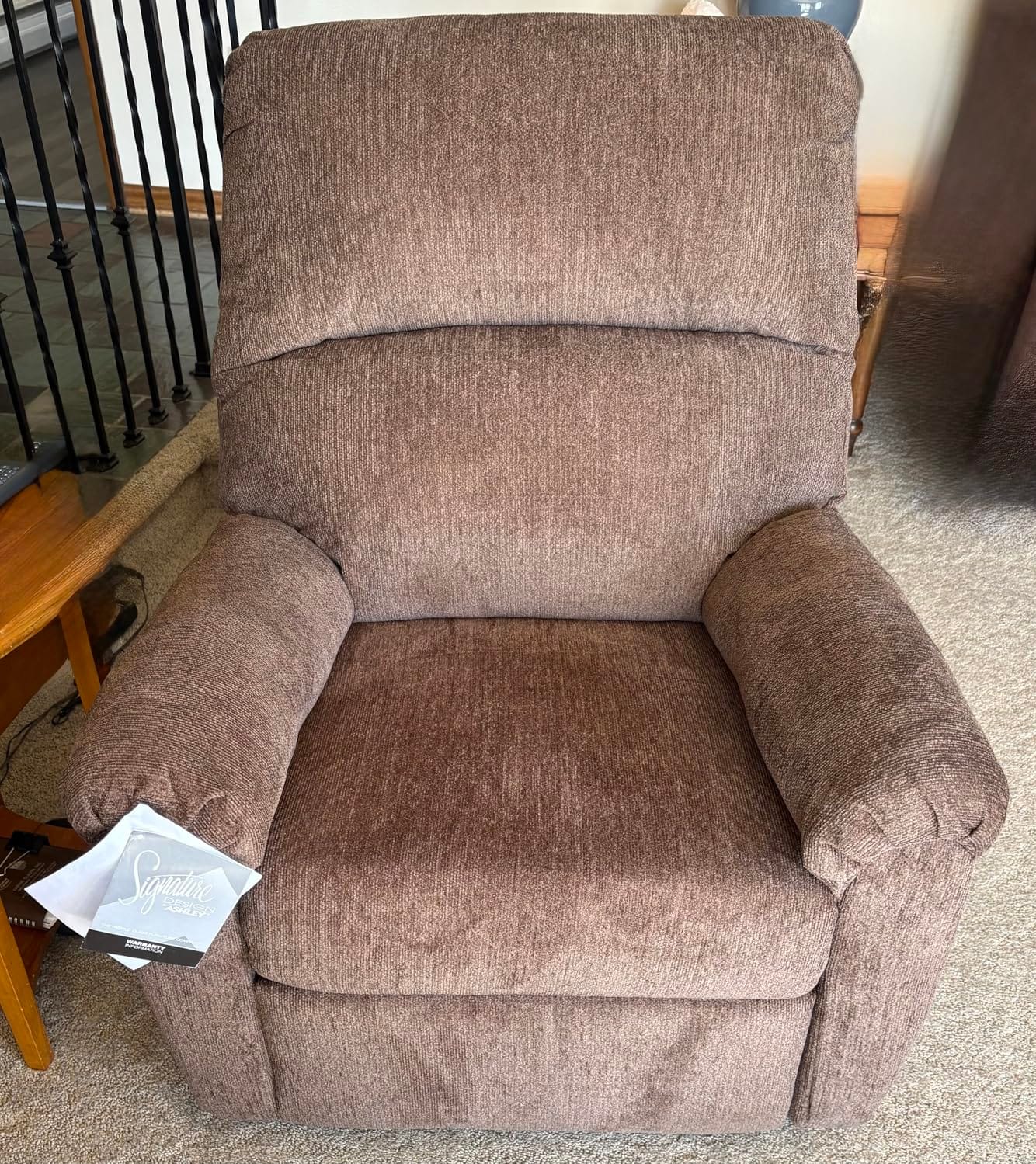 Signature Design by Ashley Nerviano Contemporary Wall Hugger Recliner with Pillow-Top Armrest, Taupe customer photo 1