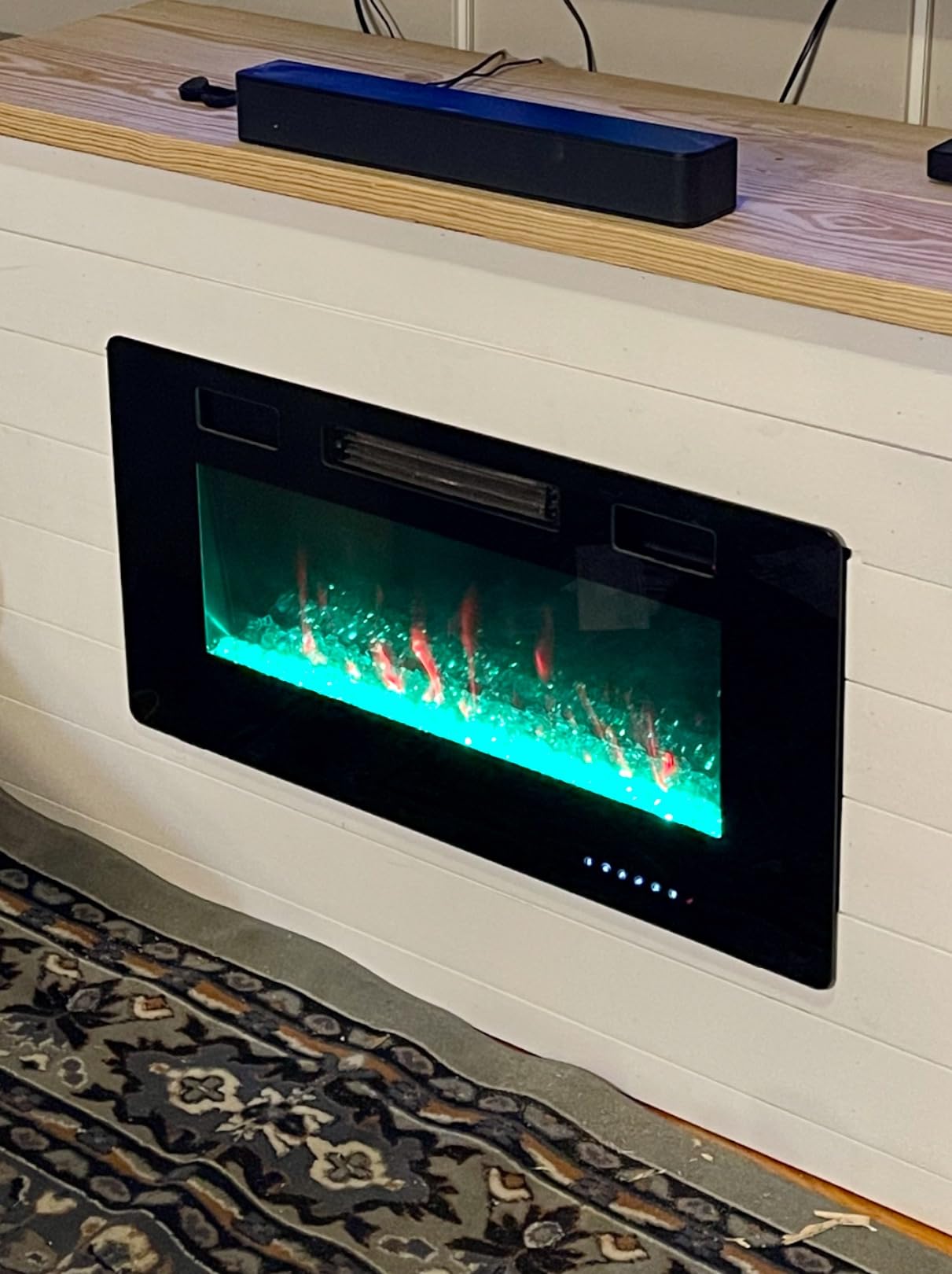 Antarctic Star 30 Inch Electric Fireplace in-Wall Recessed and Wall Mounted, Fireplace Heater and Linear Fireplace with Multicolor Flame, Timer, 750/1500W Control by Touch Panel & Remote customer photo 2