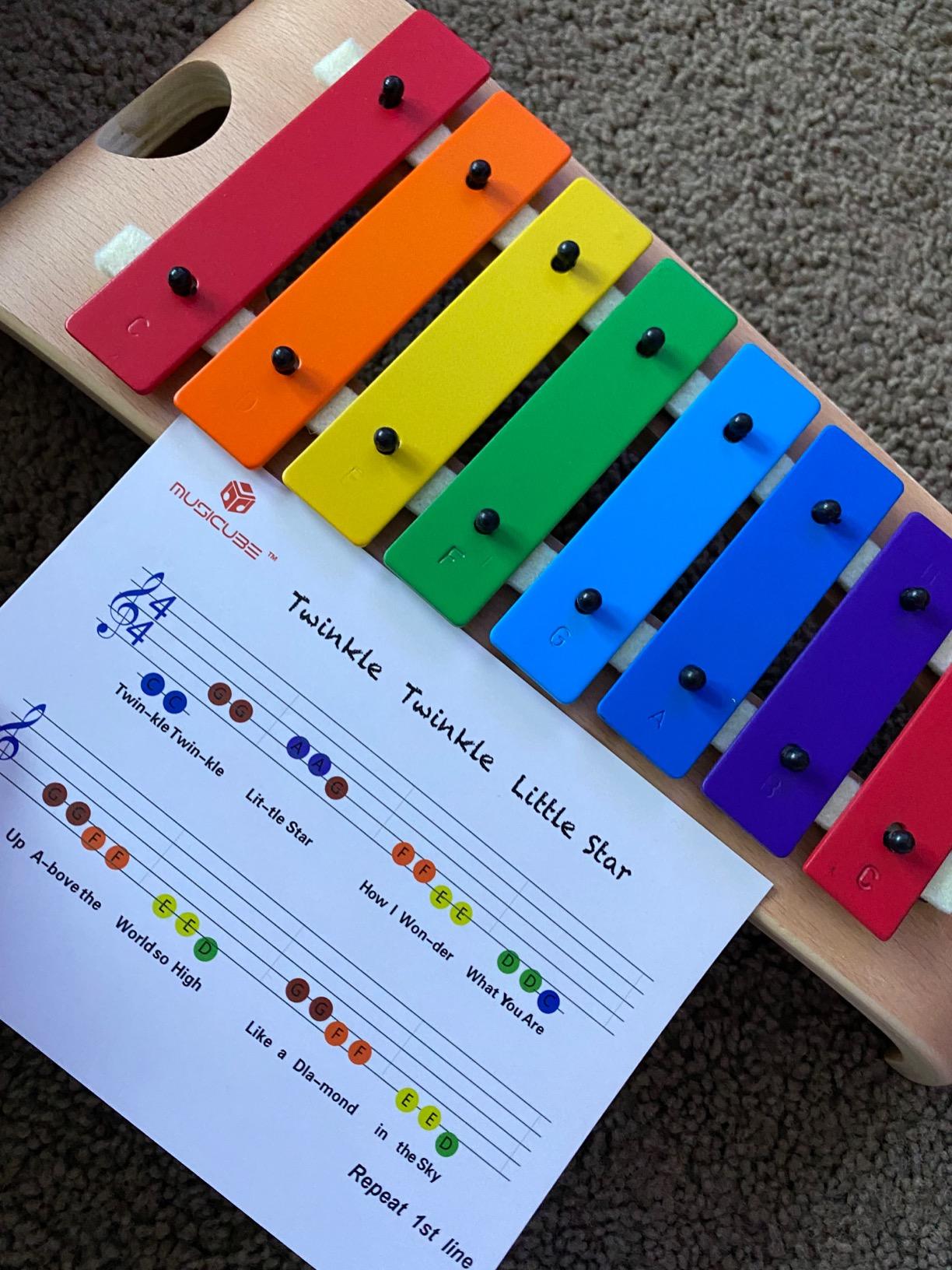 Xylophone for Kids Wooden Xylophone with Mallets Orff Music Instrument for Educational Preschool Learning Baby Percussion Kit Professional Tuning Gift Choice for Children customer photo 2