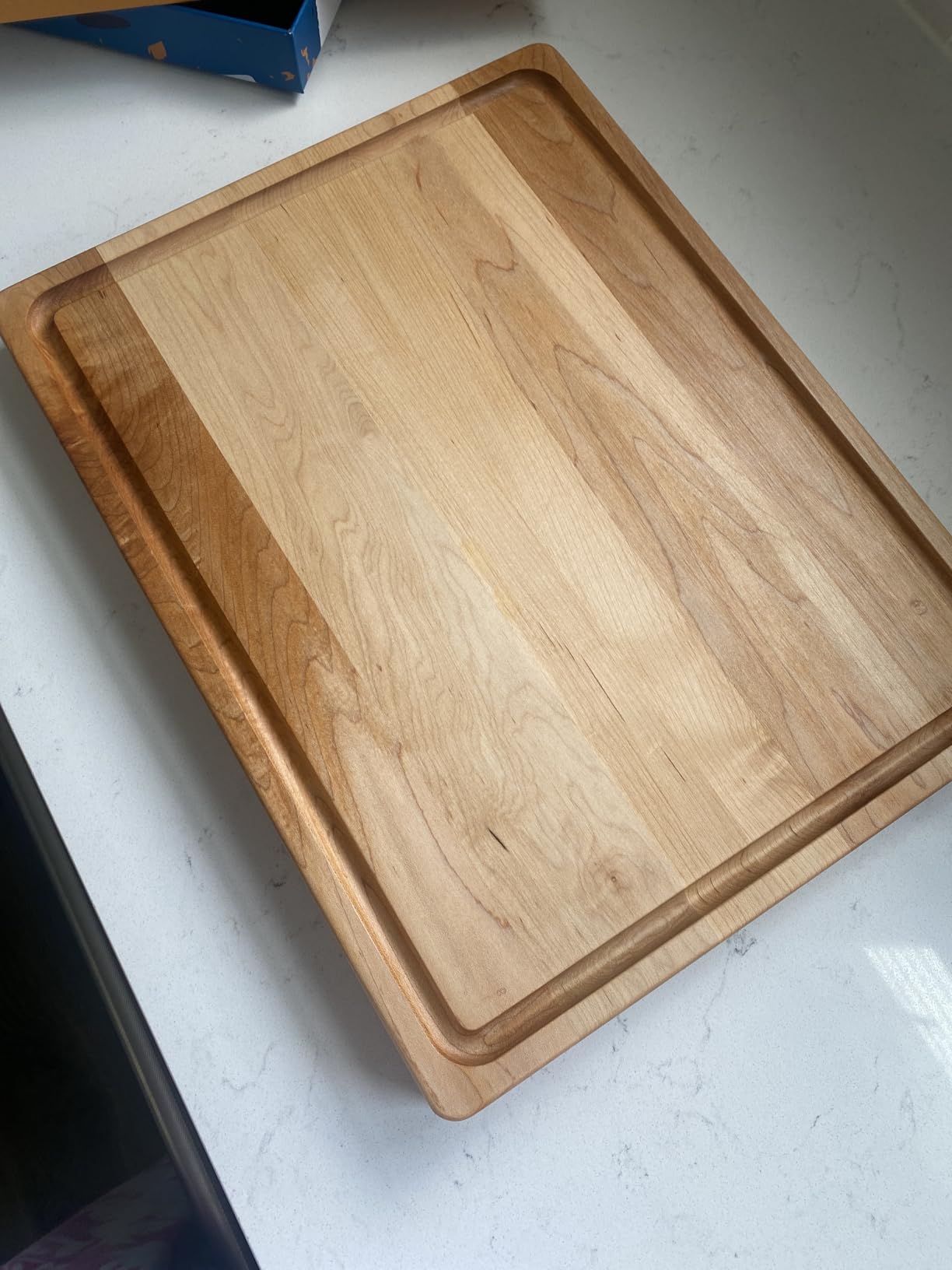 Sonder Los Angeles Alfred Cutting Board, End Grain Walnut, 17x13x1.5 in | Made in USA, Non-toxic, Non-Slip Feet, Juice Groove & Sorting Compartments, Built-in Handles, Gift Box Included, 7.5 lbs customer photo 1