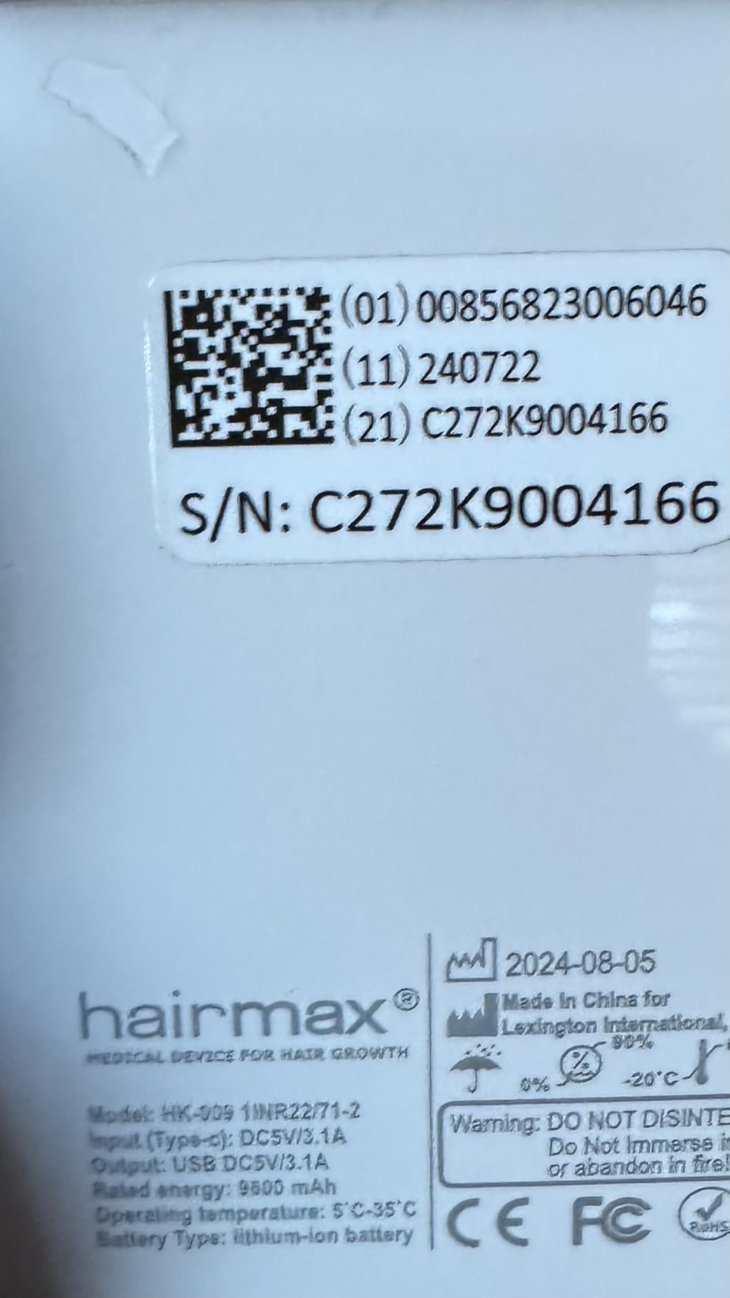 Hairmax PowerFlex 272 FDA Cleared Hair Regrowth Laser Red Light Therapy Cap - 100% Medical Grade Lasers customer photo 2