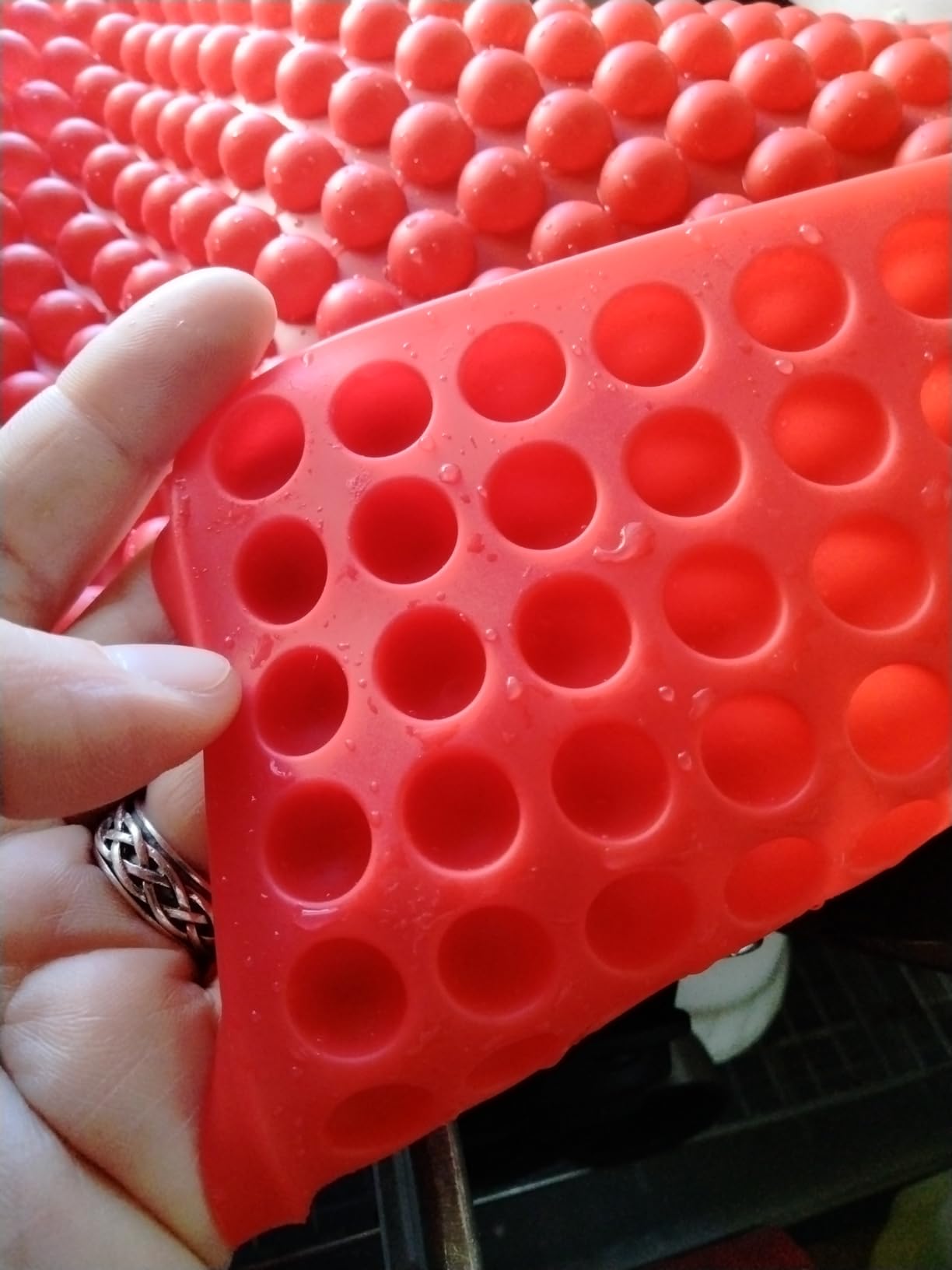 Palksky 468-Cavity Mini Round Silicone Mold/Chocolate Drops Mold/Dog Treats Pan/Semi Sphere Gummy Candy Molds for Ganache Jelly Caramels Cookies Pet Treats Baking Mold customer photo 2