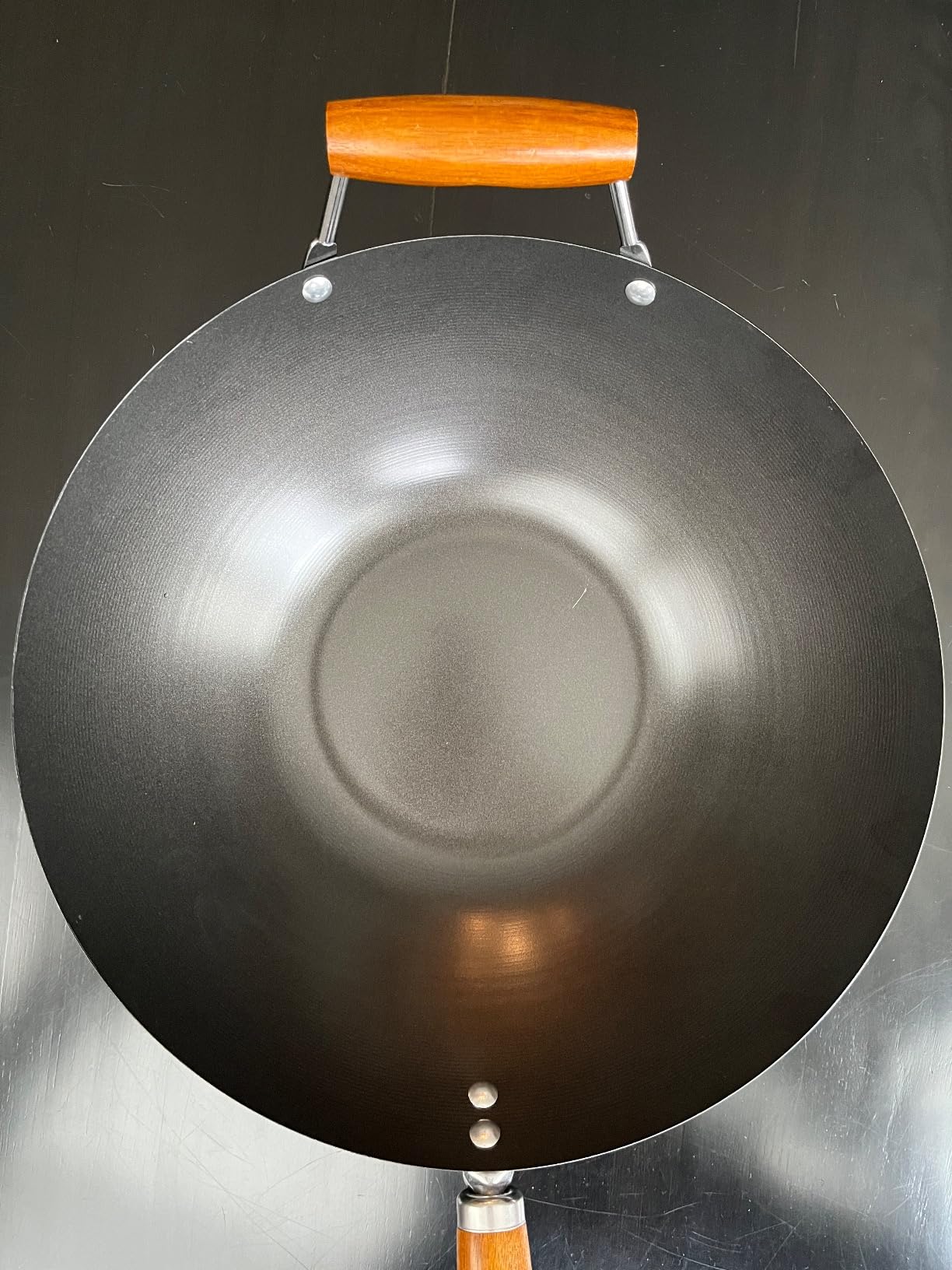 Kenmore Hammond 14-Inch Flat Bottom Carbon Steel Wok, Black, Durable Non-Stick Stir Fry Pan for Gas and Electric Stovetops customer photo 1