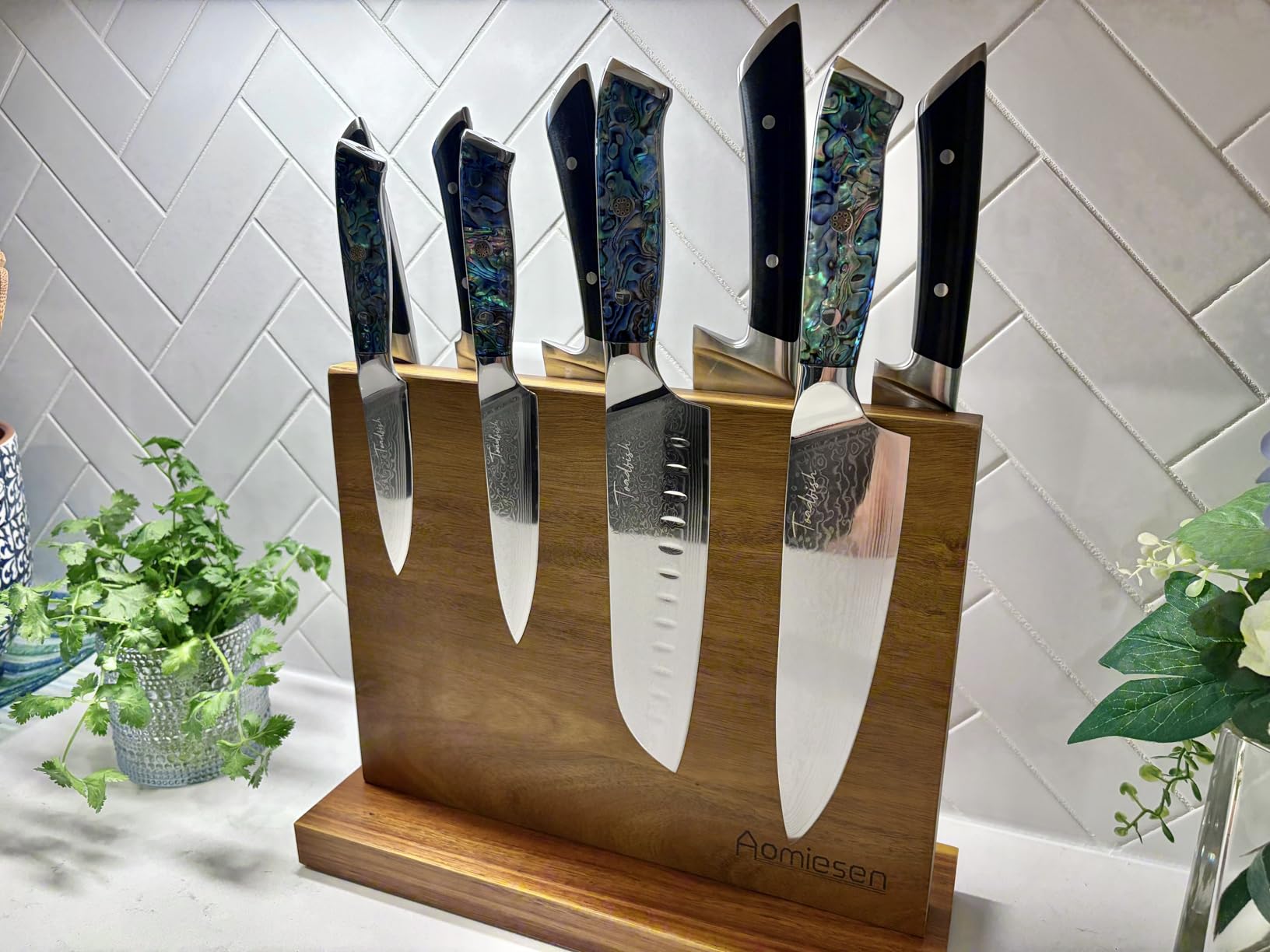 Home Kitchen Magnetic Knife Block Holder Rack Magnetic Stands with Strong Enhanced Magnets Multifunctional Storage Knife Holder customer photo 1