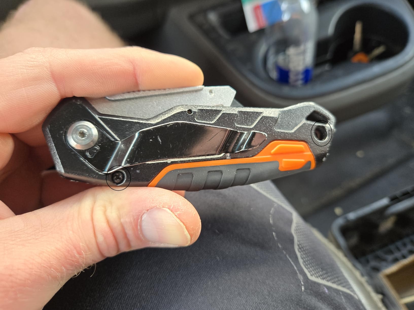 REXBETI Box Cutter 2-Pack, Folding Utility Knife with Push Button, Auto-Lock, SK5 Blades, 18 Blades Total customer photo 2