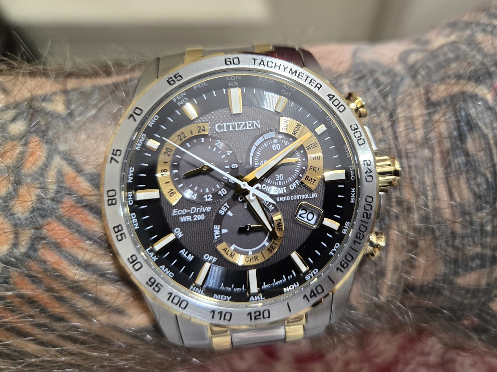 Men's Eco-Drive Sport Luxury PCAT Chronograph Watch customer photo 1