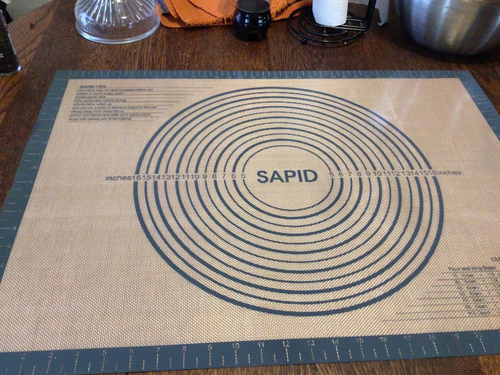 Sapid Extra Thick Silicone Pastry Mat Non-slip with Measurements for Non-stick Silicone Baking Mat Extra Large, Dough Rolling, Pie Crust, Kneading Mats, Countertop, Placement Mats (20