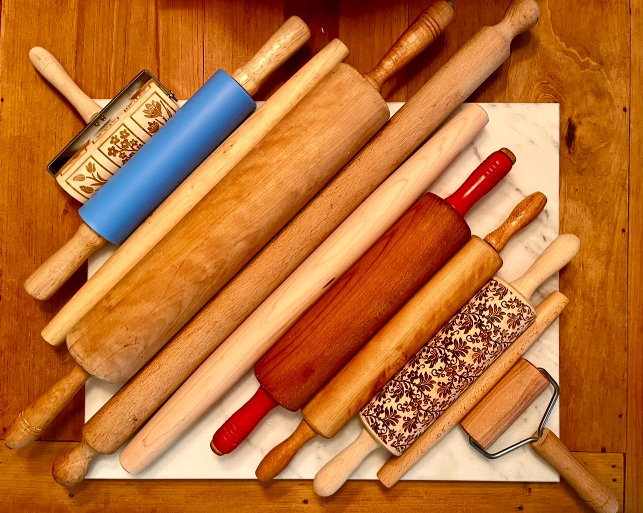 French Rolling Pin (17 Inches) -WoodenRoll Pin for Fondant, Pie Crust, Cookie, Pastry, Dough -Tapered Design & Smooth Construction - Essential Kitchen Utensil customer photo 1