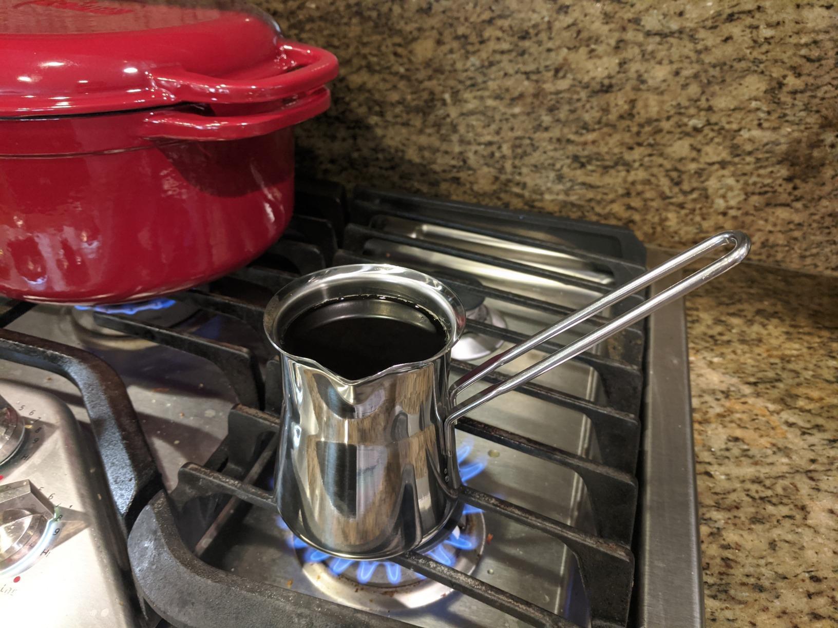 Quality Turkish Coffee Pot - Turkish Coffee Maker, Chai Pot, Arabic Coffee Pot, Briki Greek Coffee Pot, Greek Briki, Cezve, Ibrik (15oz) customer photo 1