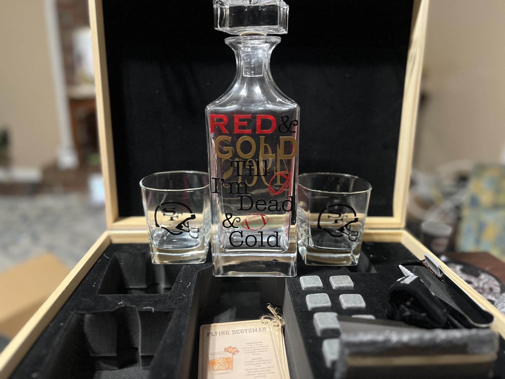 Whiskey Decanter Set for Men, Bourbon Decanter 24 oz with Glasses | Complete Gift with Chilling Stones, Coasters & Tongs - Liquor Gift for Husband, Dad & Boyfriend customer photo 1