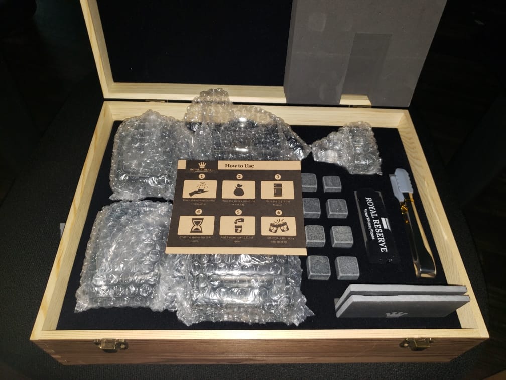 Whiskey Decanter Set for Men, Bourbon Decanter 24 oz with Glasses | Complete Gift with Chilling Stones, Coasters & Tongs - Liquor Gift for Husband, Dad & Boyfriend customer photo 2