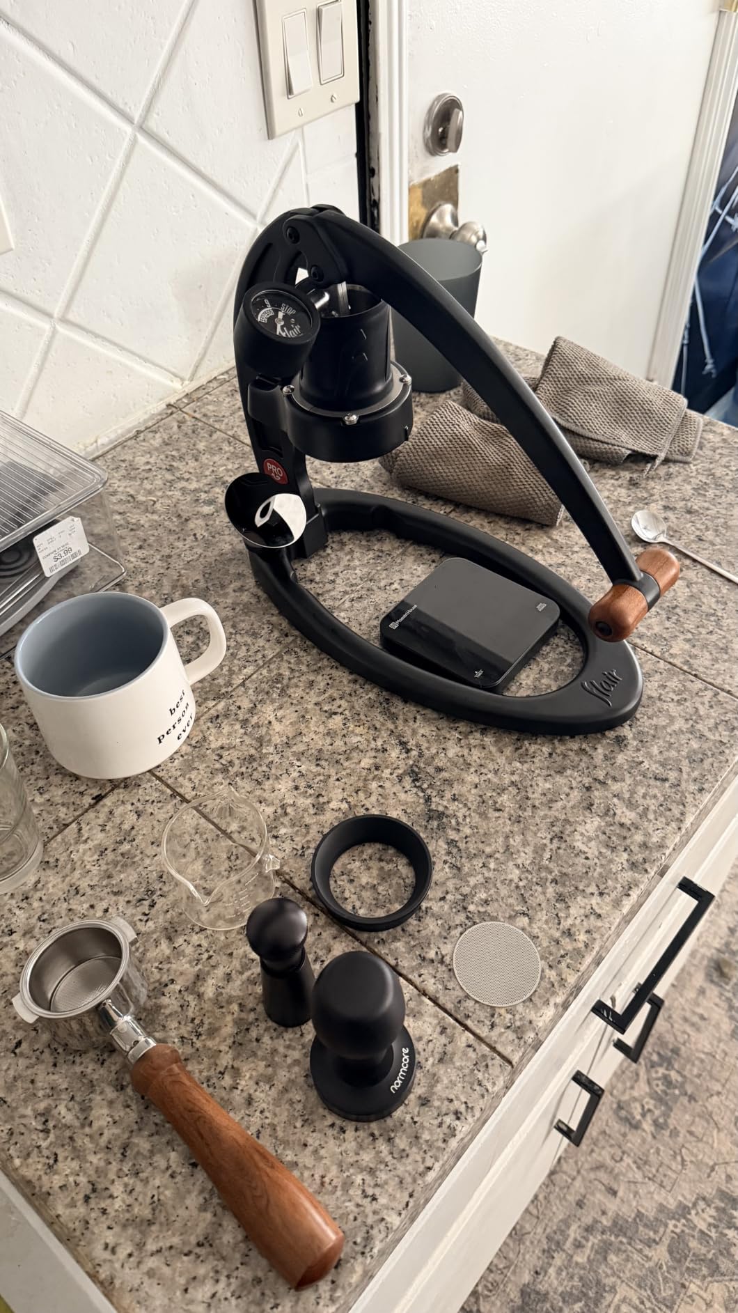 Flair UPDATED 49 PRO (Black) - All manual 49mm lever espresso maker with handled portafilter, pressure gauge and no plastics in brew path customer photo 1