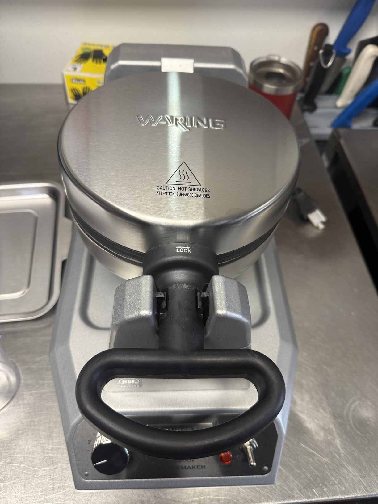 Waring Belgian Waffle Maker with Rotary Feature & 25 Waffles per Hour | 25 Waffles per Hour, Rotary Feature for Even Baking, Triple-Coated Nonstick Plates, NSF Certified customer photo 1
