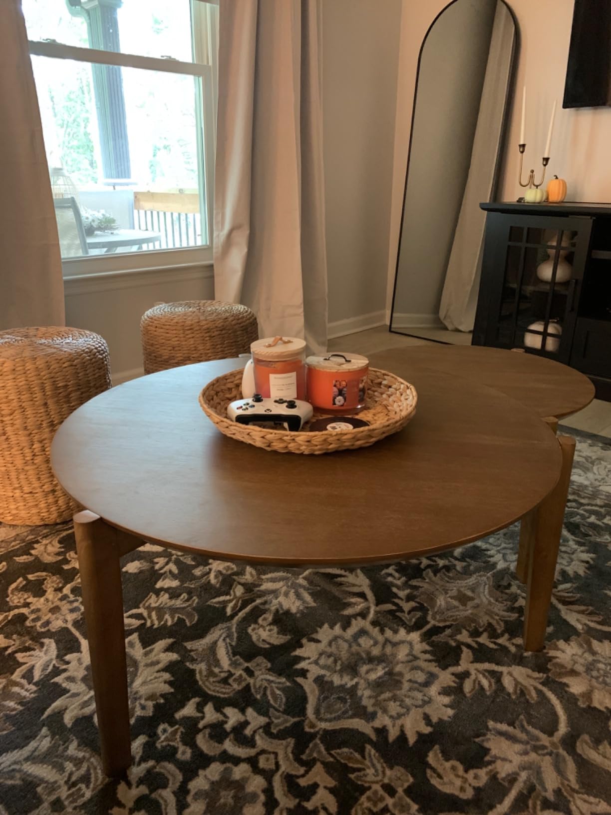 Nathan James Stella Round Modern Nesting Coffee Set of 2, Stacking Living Room Accent Tables with an Industrial Wood Finish and Powder Coated Metal Frame, Warm Nutmeg/Matte Black customer photo 2