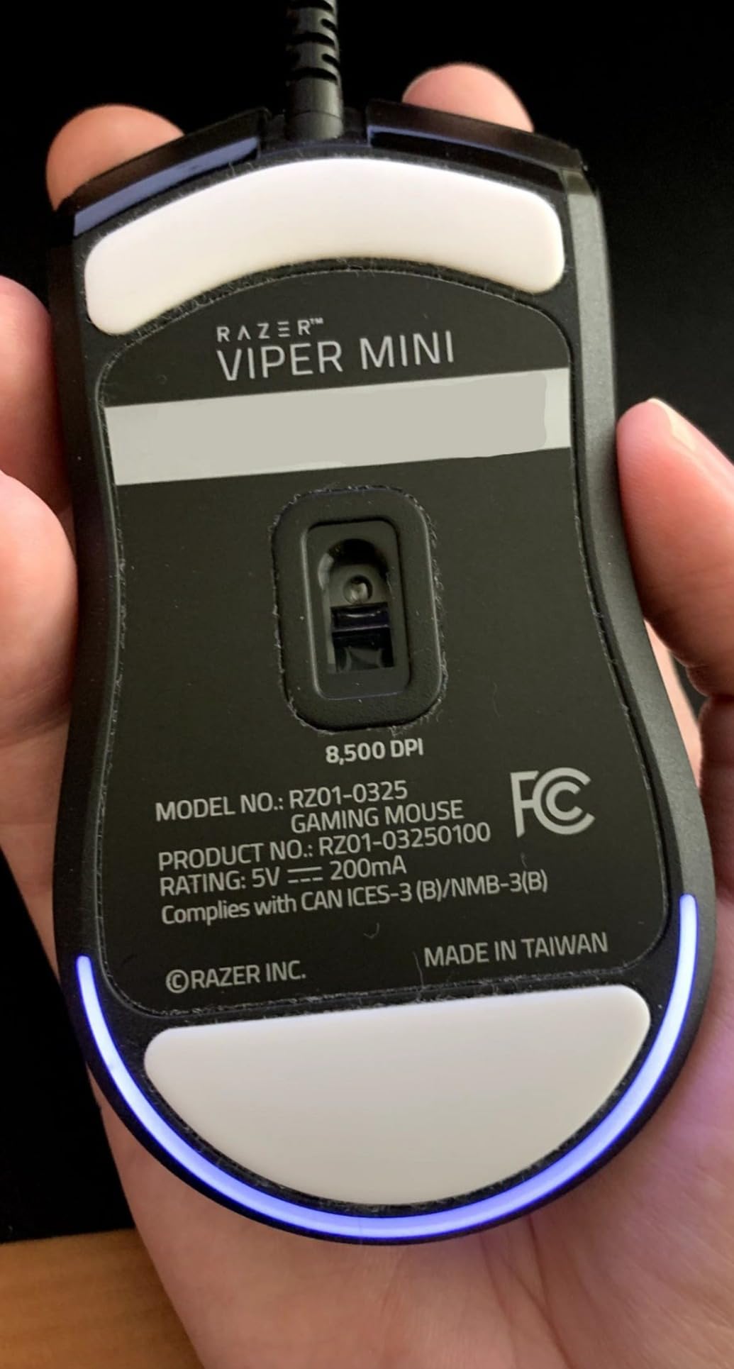 Razer Viper Mini - Wired Gaming Mouse for PC/Mac (Ultralight 61g, Ambidextrous, Speedflex Cable, 8500 DPI Optical Sensor, Chroma RGB Illumination) Black customer photo 2