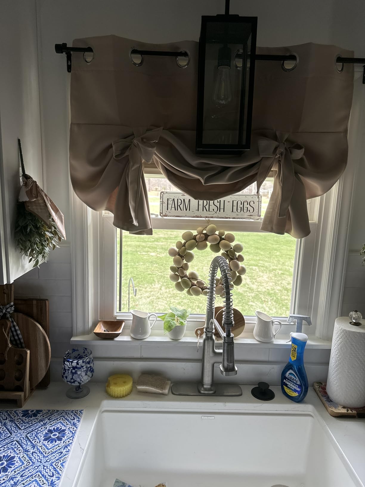 Pony Dance Blackout Roman Shades Curtains - Bathroom Window Treatments Tie Up Curtain Valance for Small Window, 1 Piece, W 46 x L 63 in, Mocha customer photo 1