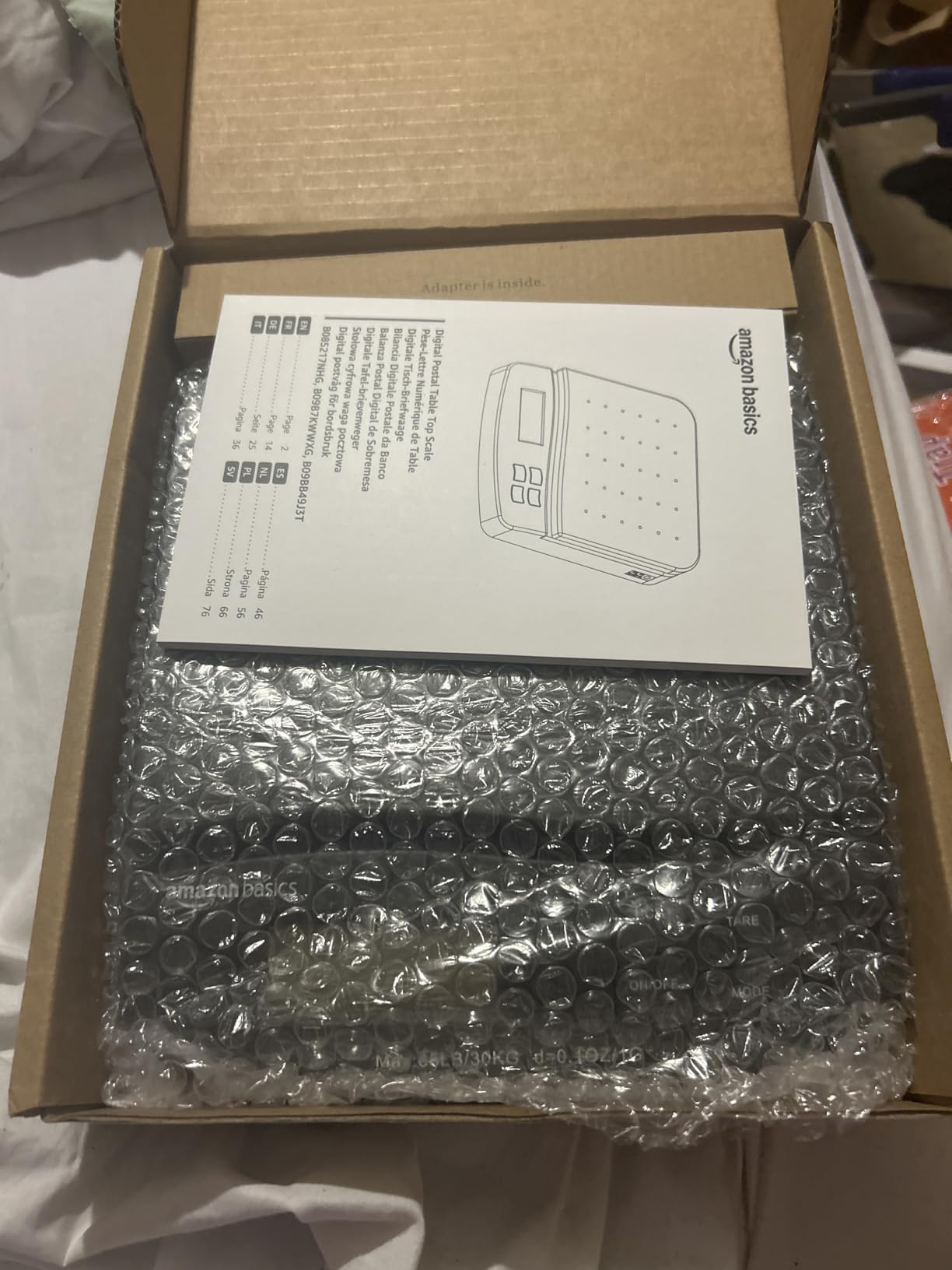 Amazon Basics Digital Postal Shipping Scale with Tare Function, AC Adapter, 65 lb Capacity, 0.1 oz Readability, LCD Display, Black customer photo 2