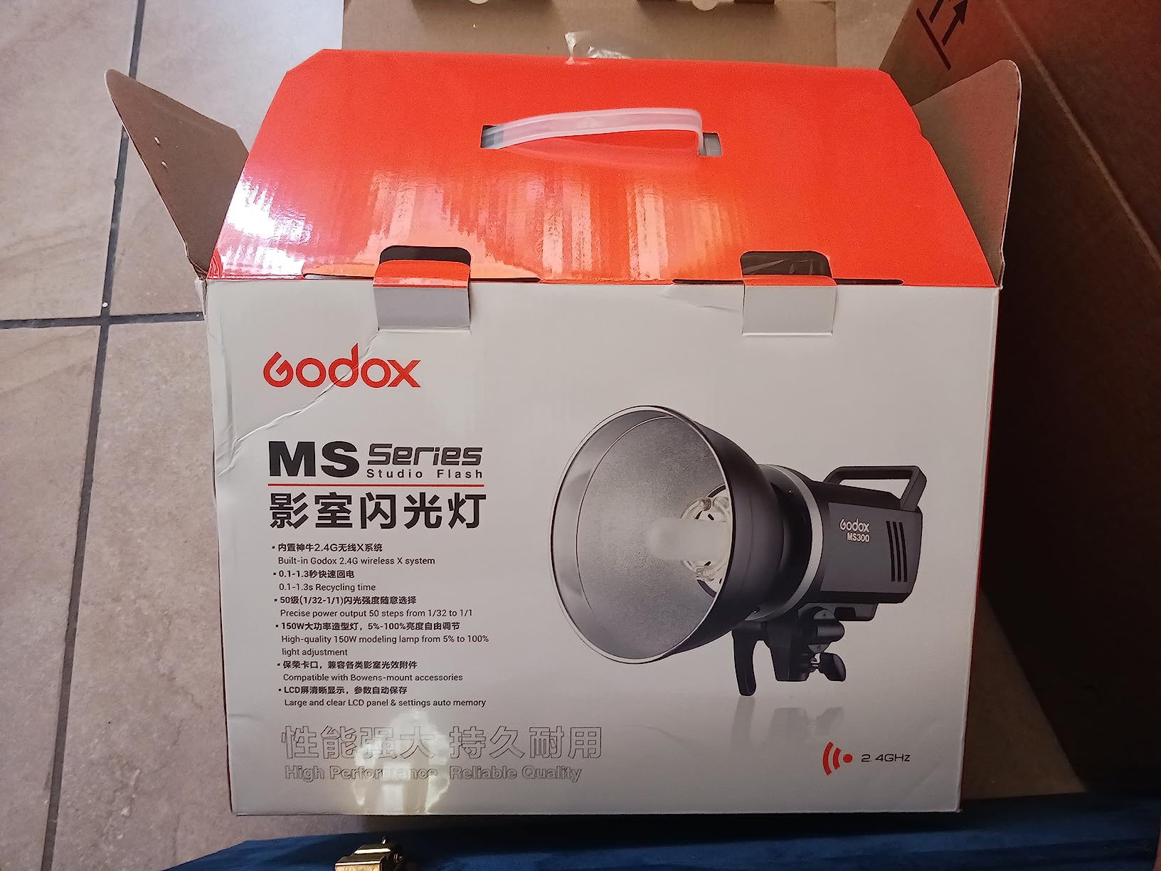 Godox MS300 Compact Studio Flash 300W 2.4G Wireless Monolight with 150W Modeling Lamp, Outstanding Power Output Stability, Anti-Preflash, Bowens Mount, 5600±200K CCT, 0.1～1.8S Recycle Time customer photo 1