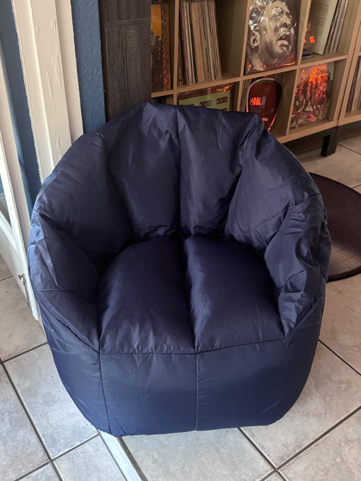 Big Joe Milano Bean Bag Chair for Kids, Teens, Adults, Durable Easy-Clean Navy Smartmax, Nylon Polyester Blend, Lightweight Seat for Reading Nook and Gaming, 2.5 Foot Refillable customer photo 1