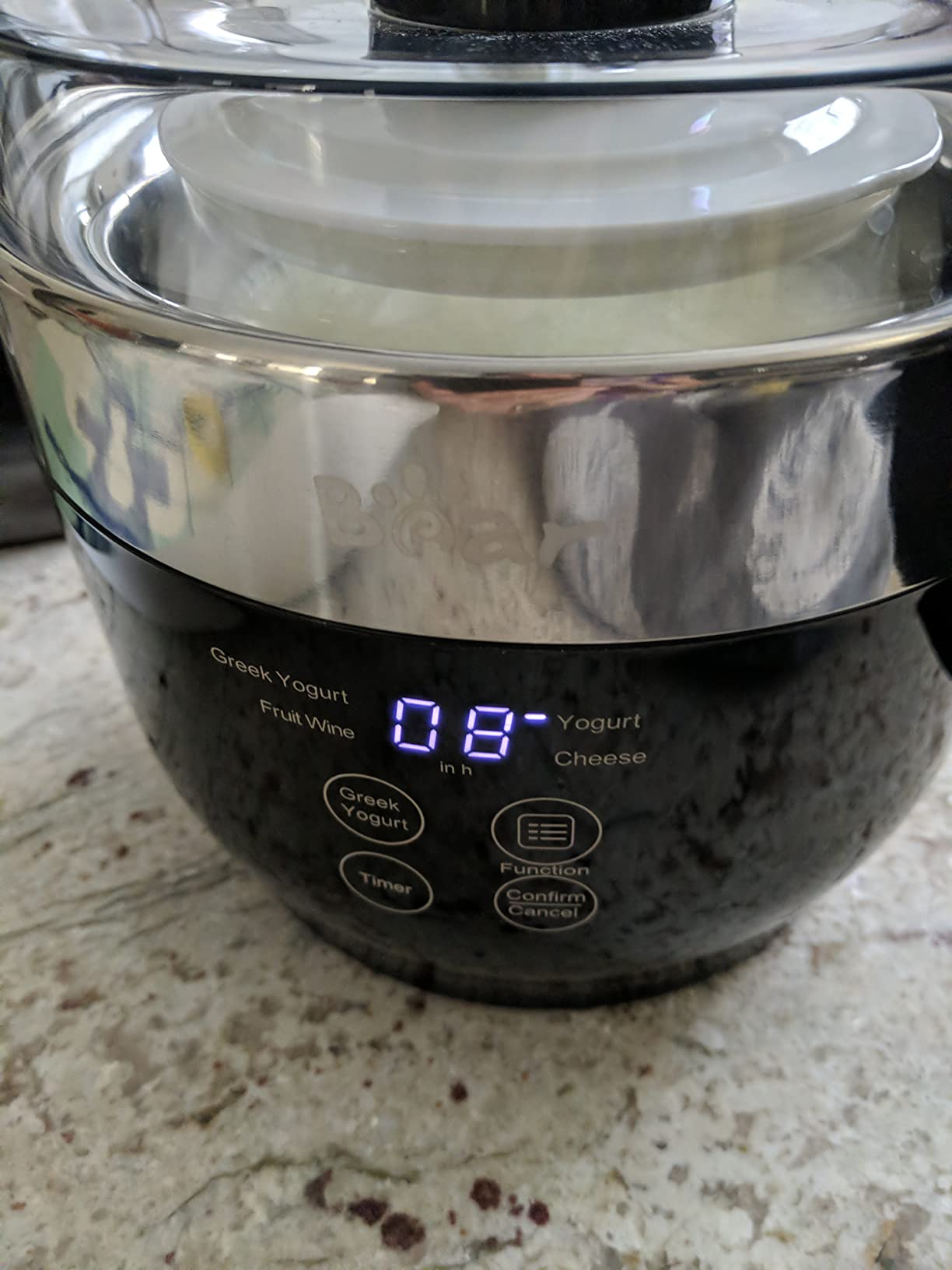 Bear Yogurt Maker, Greek Yogurt Maker Machine with Strainer&Timer Control | Stainless Steel Inner Pot, Automatic Digital with 2 Glass Jars 1 Quart for Home Organic Yogurt, Cheese, Fruit Wine customer photo 1