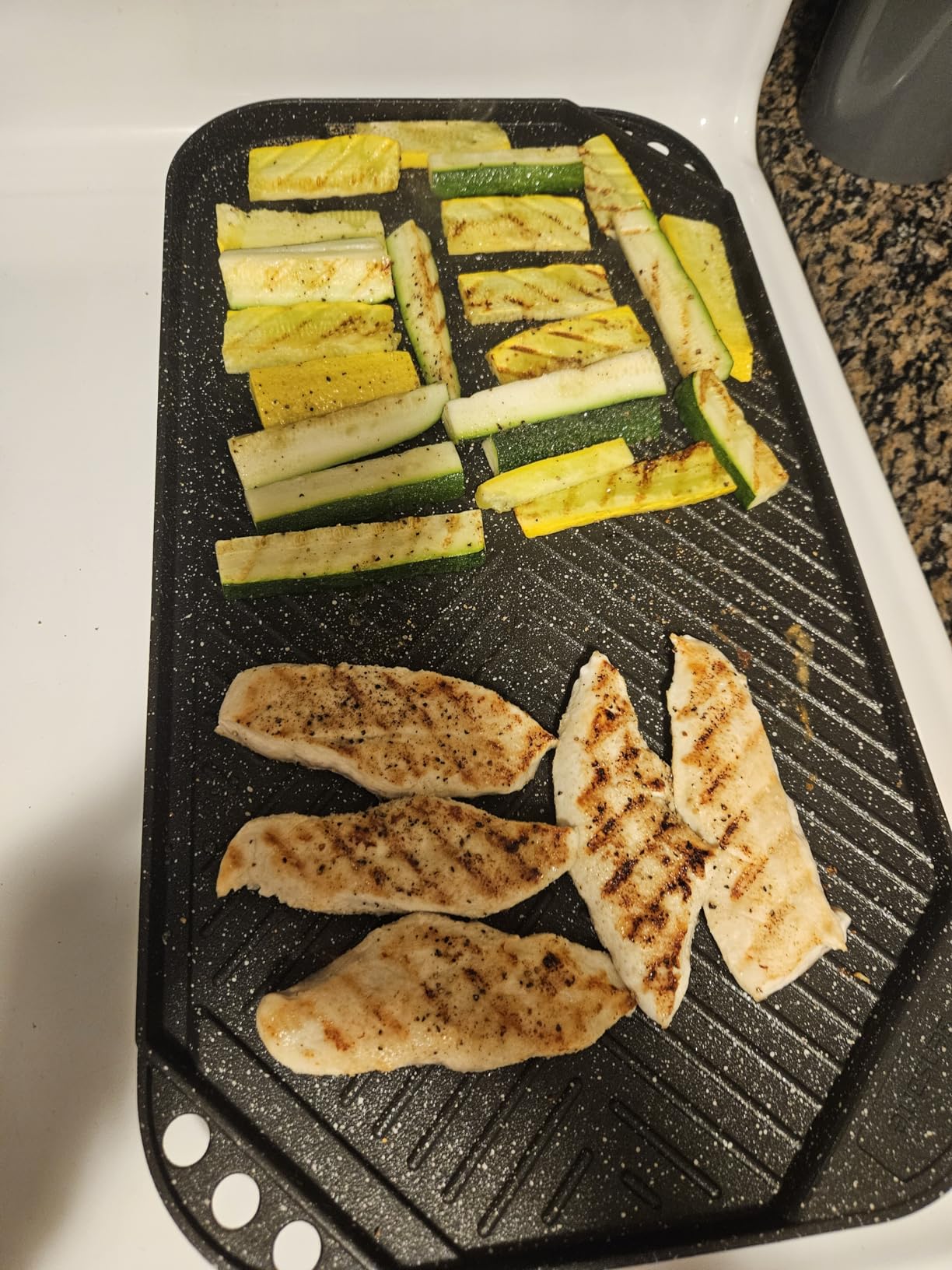 SENSARTE Nonstick Griddle Grill Pan, Pro-Grid Reversible, Two Burner Cast Aluminum, 19.5 x 10.7